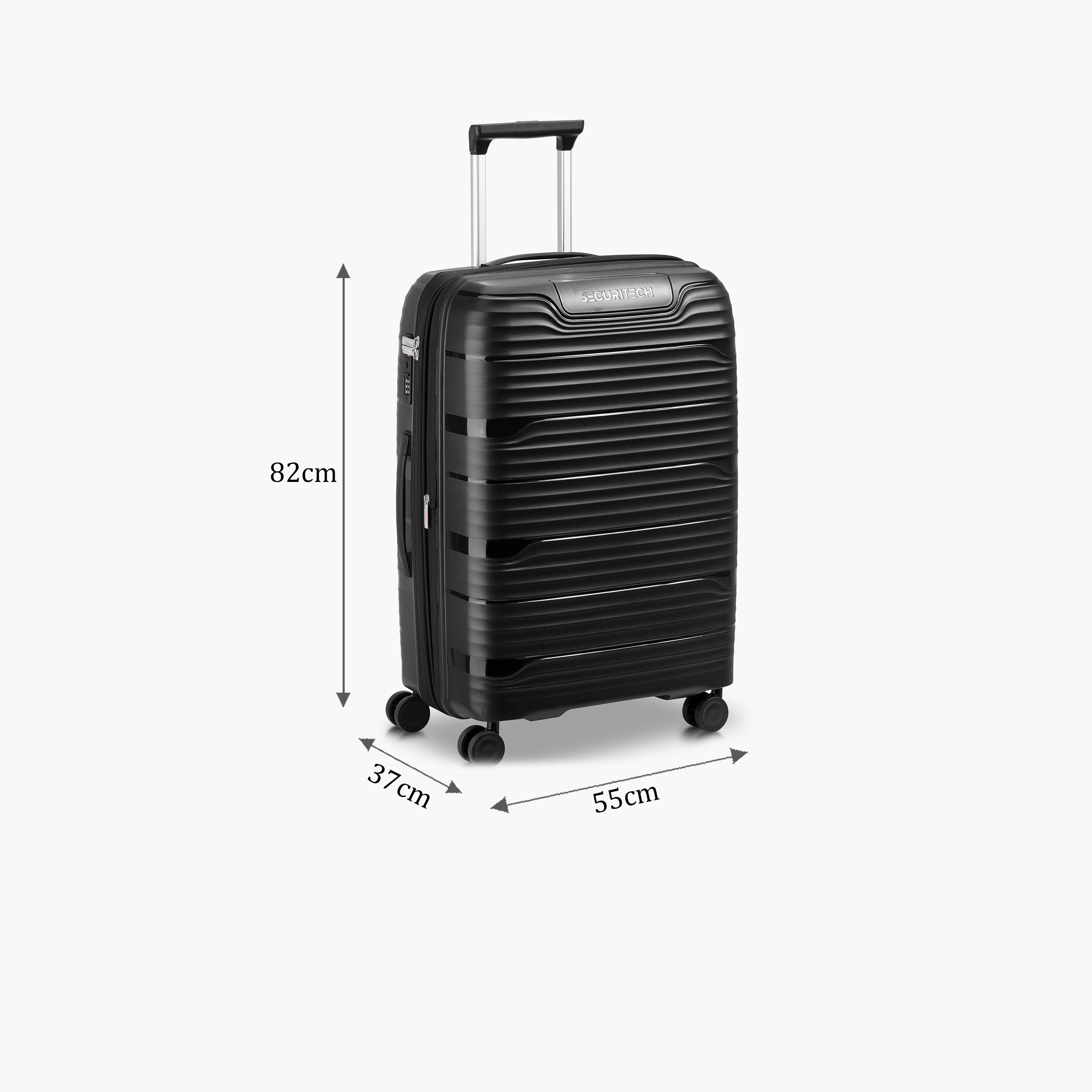 Delsey Paris Securitech Dune 82 CM Large Check-in Polypropylene Hard Sided 4-Wheeler Spinner Trolley Bag with TSA Combination Lock-travel-luggagesandbags-luggage-image-2