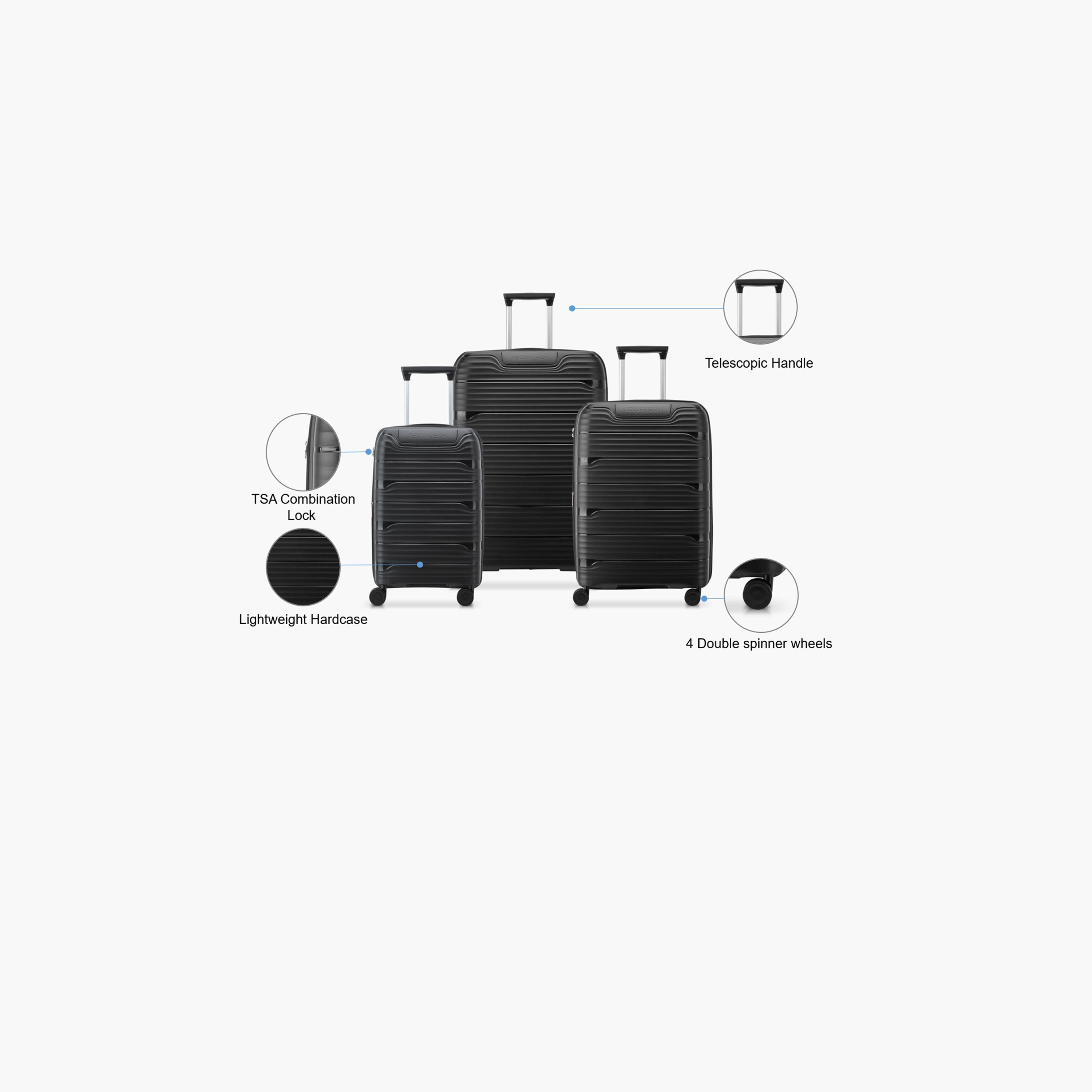 Delsey Paris Securitech Dune Set of 3 Polypropylene Hard Sided 4-Wheeler Spinner Trolley Bag with TSA Combination Lock-travel-luggagesandbags-luggage-image-2