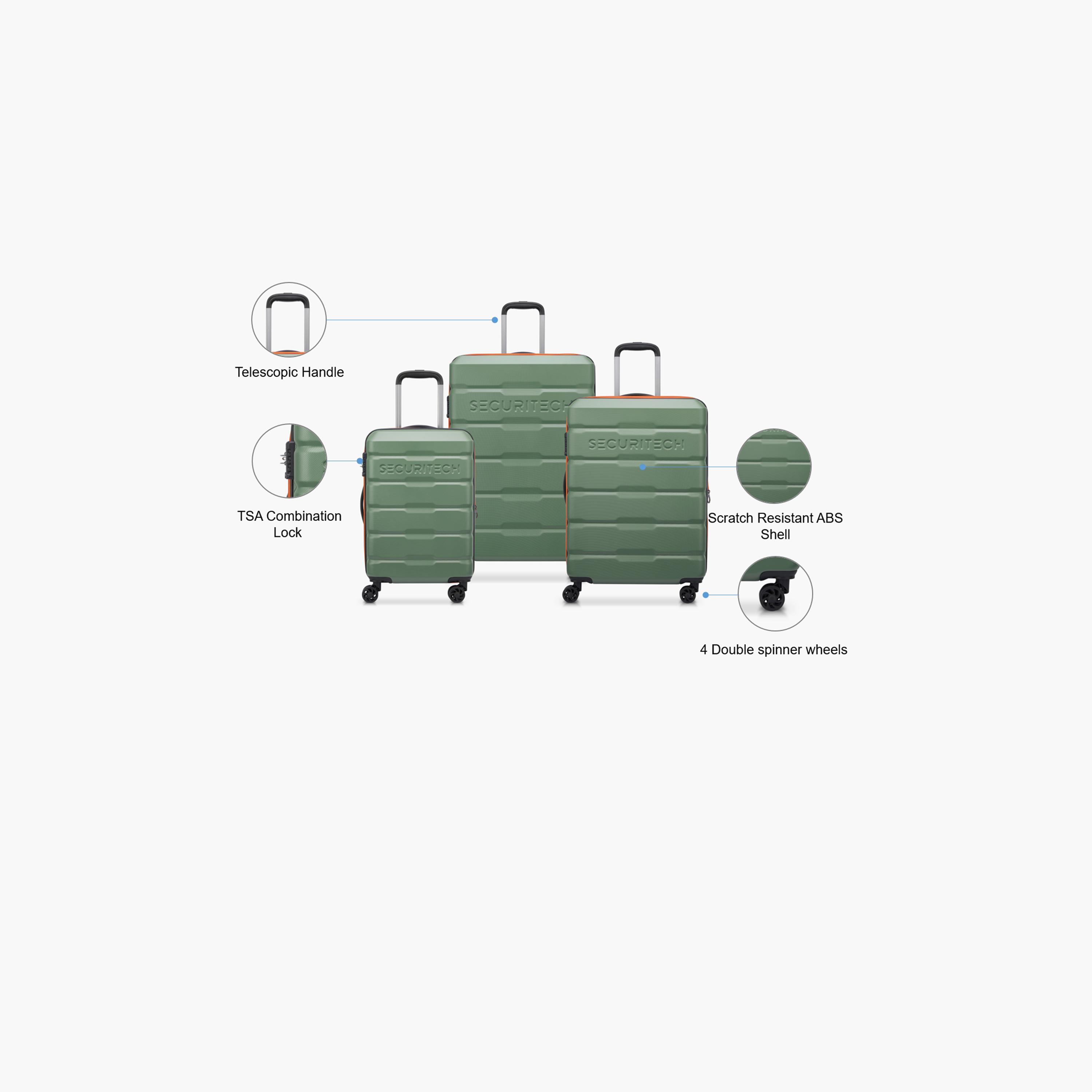 Delsey Paris Securitech Citadel Set of 3 Polycarbonate with ABS Hard Sided 4-Wheeler Spinner Trolley Bag with TSA Combination Lock-travel-luggagesandbags-luggage-image-2