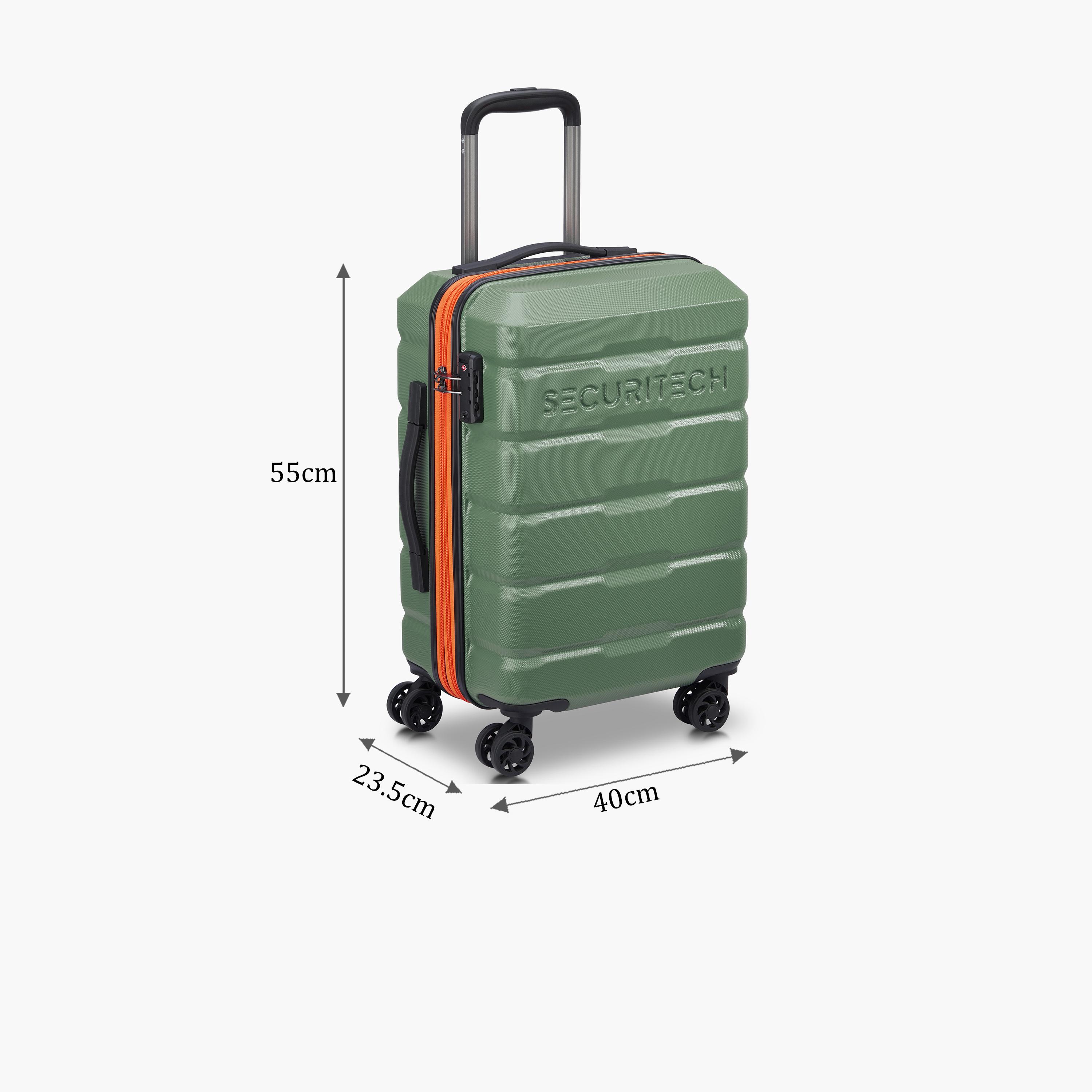 Delsey Paris Securitech Citadel 55 CM Small Cabin Polycarbonate with ABS Hard Sided 4-Wheeler Spinner Trolley Bag with TSA Combination Lock-travel-luggagesandbags-luggage-image-2