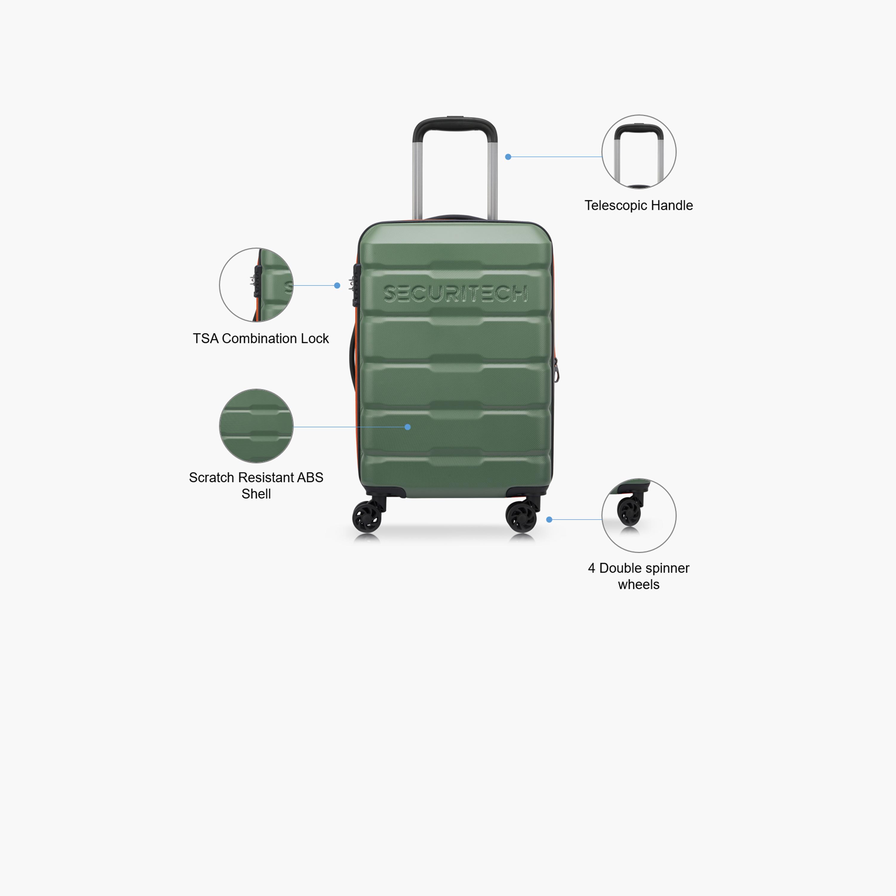 Delsey Paris Securitech Citadel 55 CM Small Cabin Polycarbonate with ABS Hard Sided 4-Wheeler Spinner Trolley Bag with TSA Combination Lock-travel-luggagesandbags-luggage-image-3
