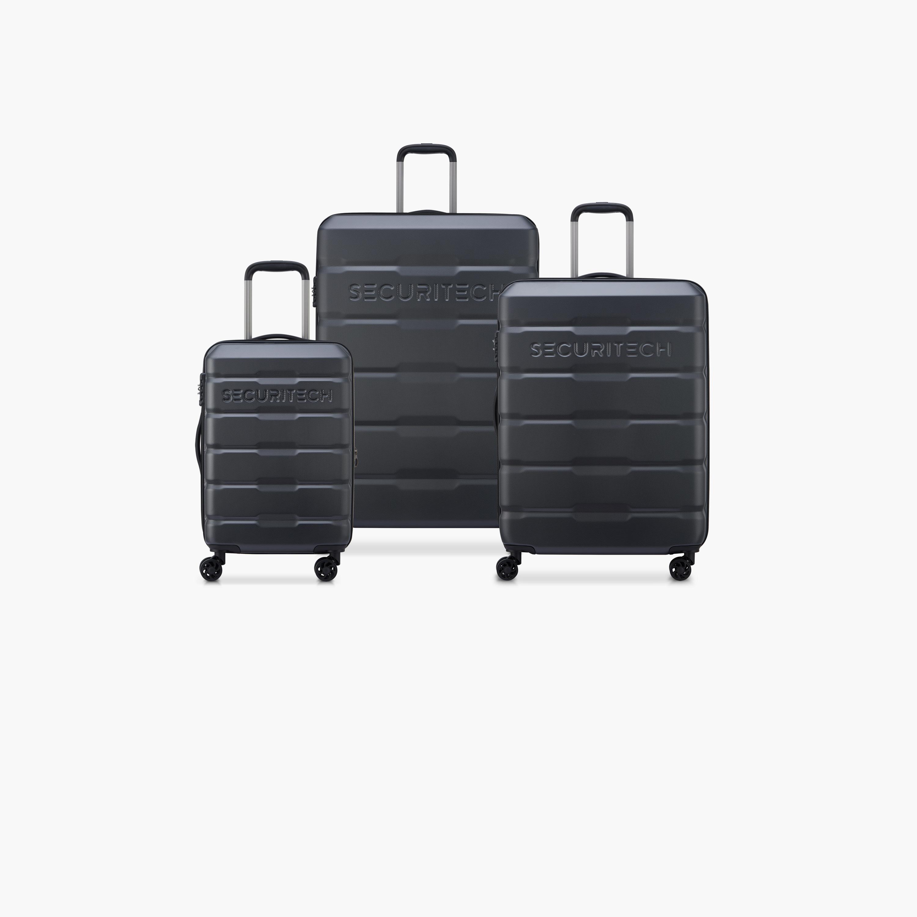 Delsey Paris Securitech Citadel Set of 3 Polycarbonate with ABS Hard Sided 4-Wheeler Spinner Trolley Bag with TSA Combination Lock-travel-luggagesandbags-luggage-image-1