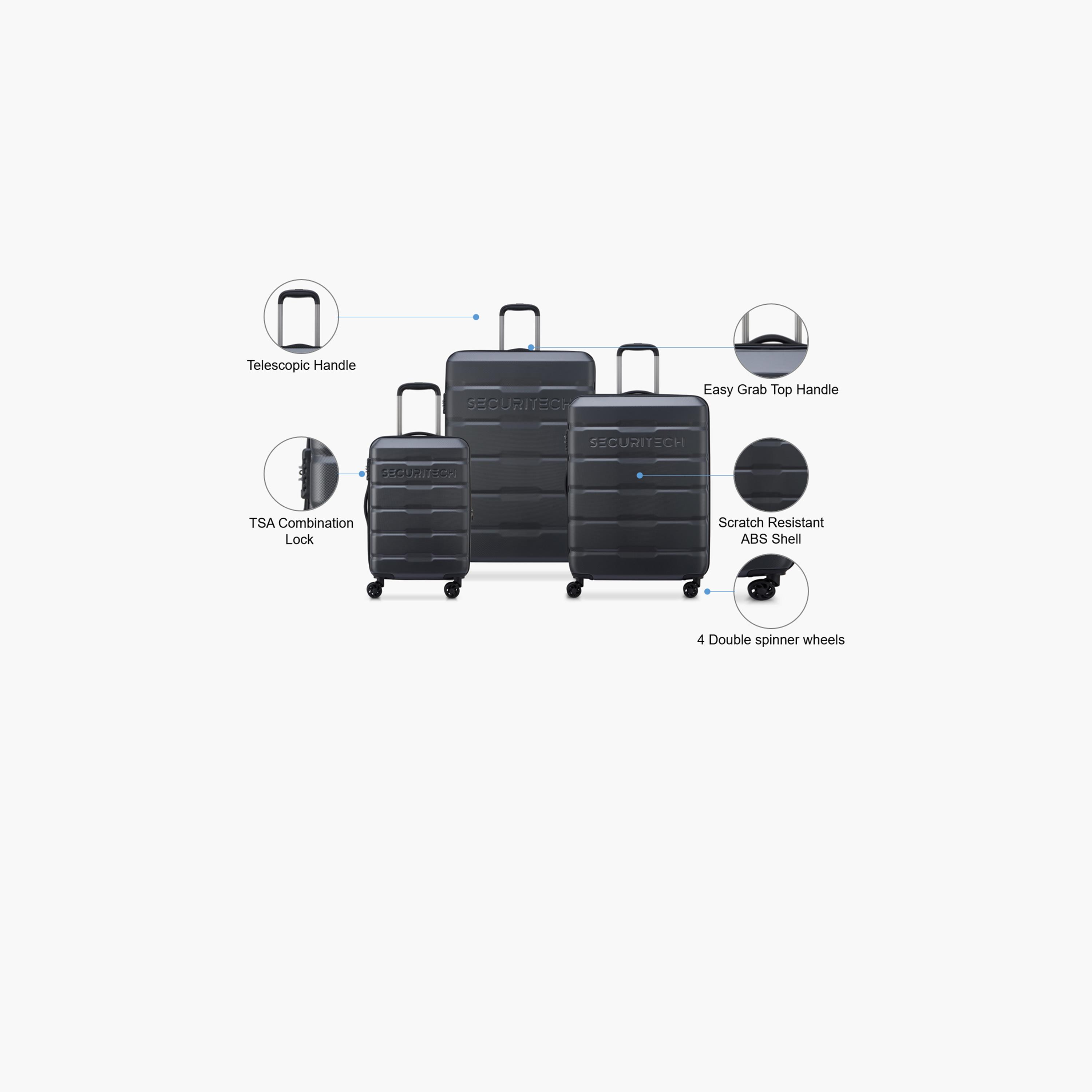 Delsey Paris Securitech Citadel Set of 3 Polycarbonate with ABS Hard Sided 4-Wheeler Spinner Trolley Bag with TSA Combination Lock-travel-luggagesandbags-luggage-image-2