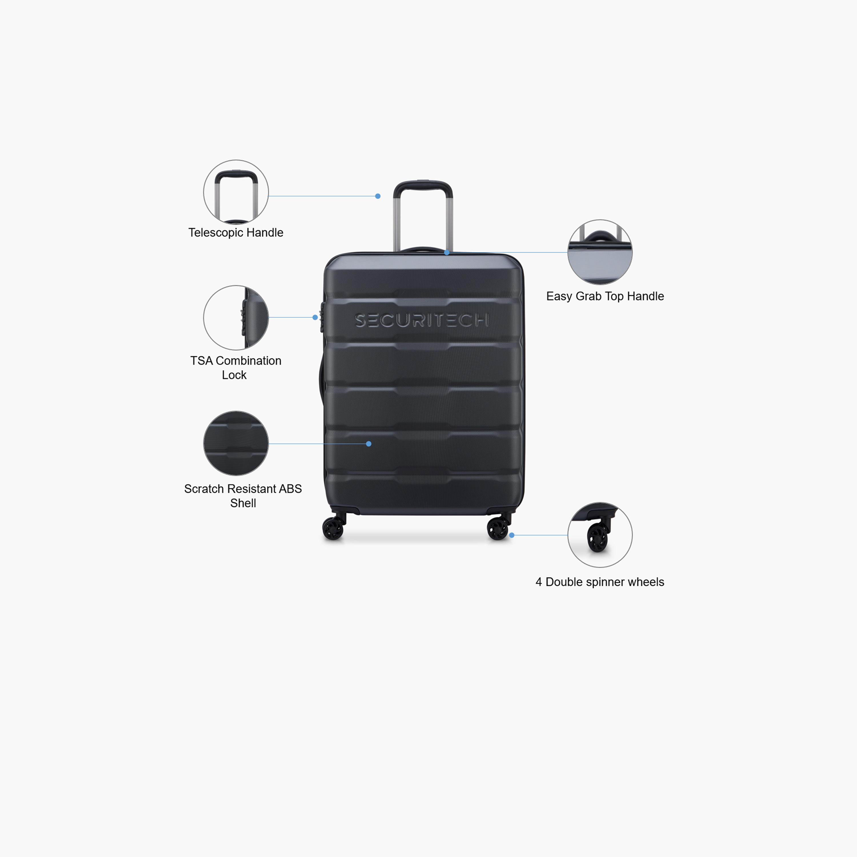 Securitech Citadel By Delsey Expendable Double wheel trolley 70cm Anthracite -travel-luggagesandbags-luggage-image-3
