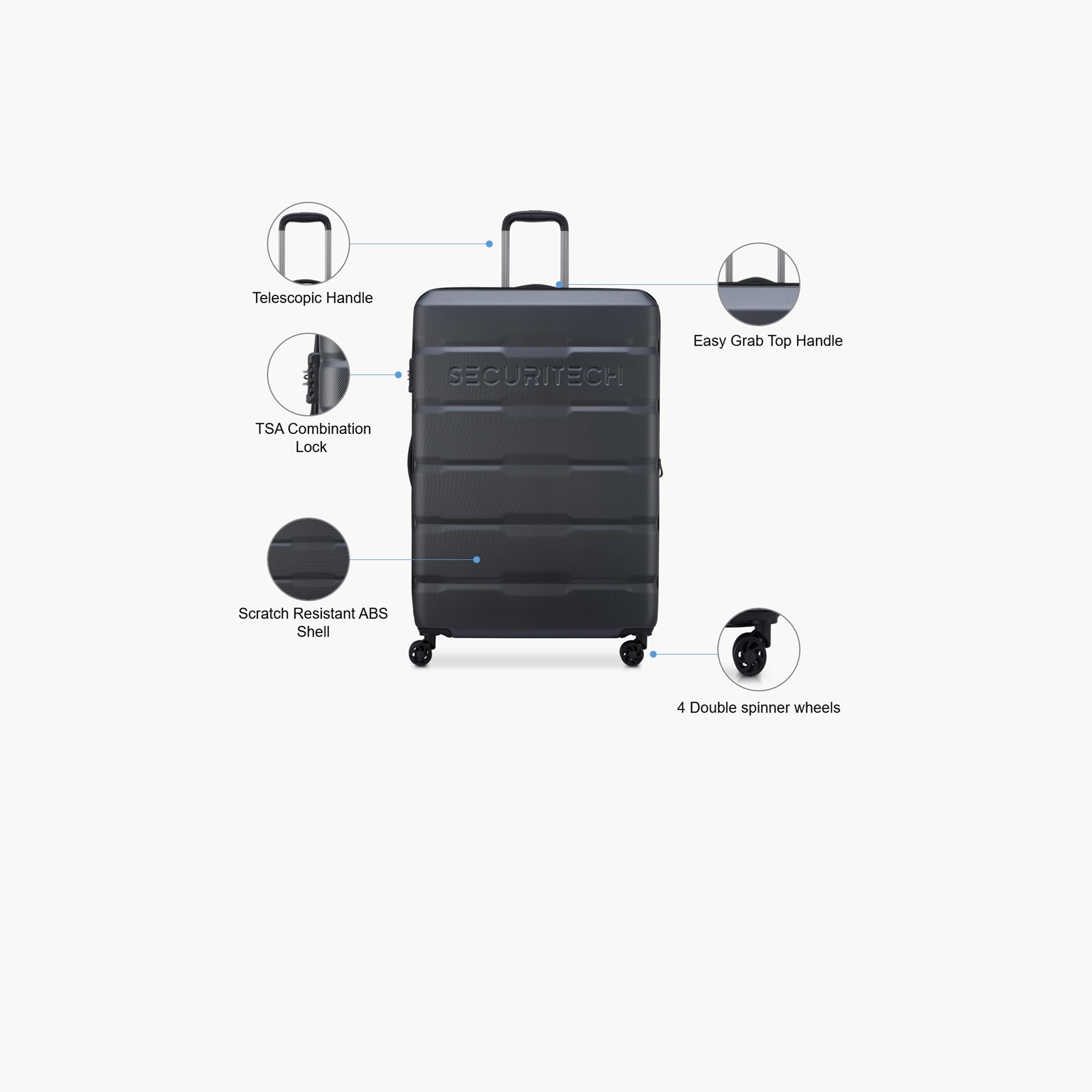 Delsey Paris Securitech Citadel 81.5 CM Large Check-in Polycarbonate with ABS Hard Sided 4-Wheeler Spinner Trolley Bag with TSA Combination Lock-travel-luggagesandbags-luggage-image-3