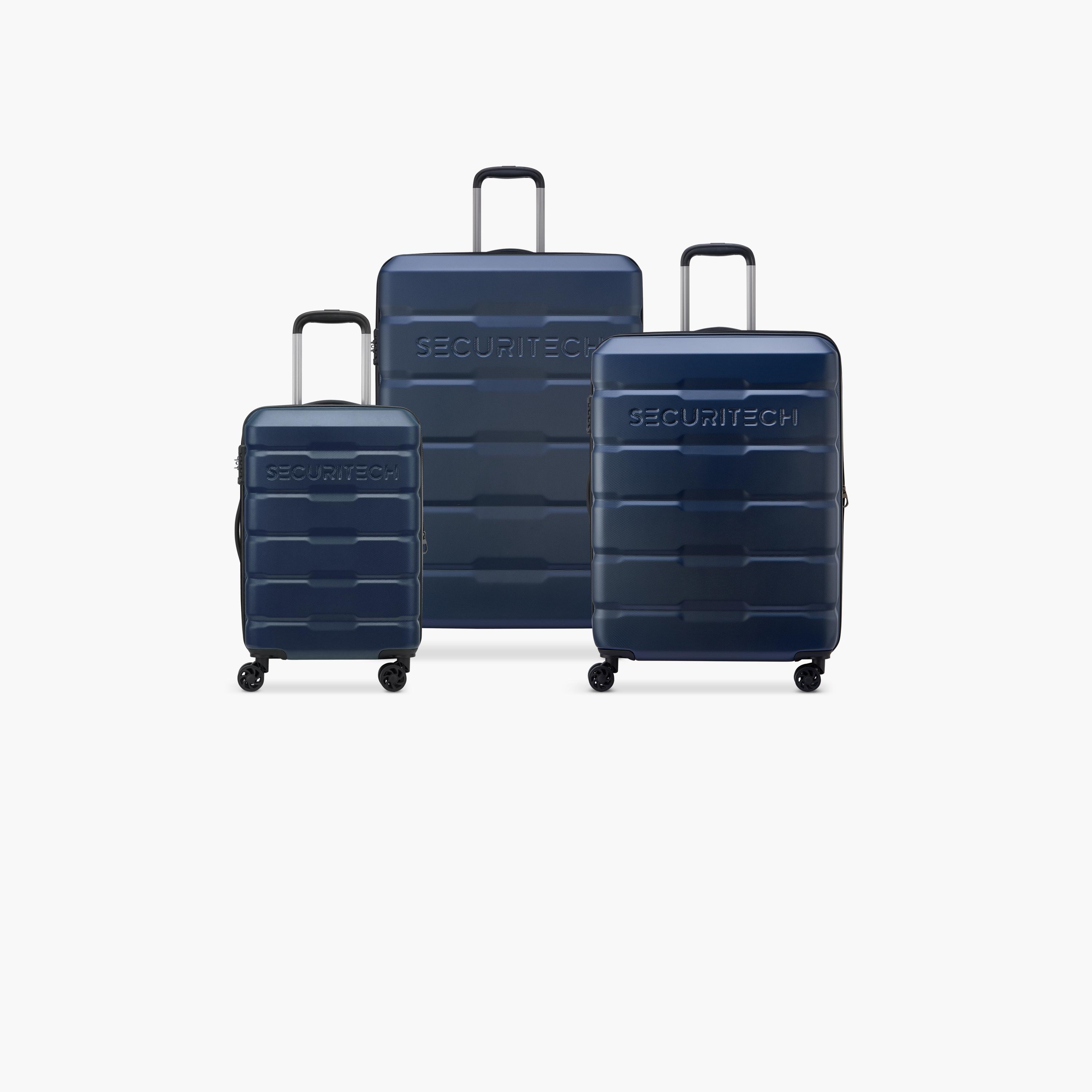 Delsey Paris Securitech Citadel Set of 3 Polycarbonate with ABS Hard Sided 4-Wheeler Spinner Trolley Bag with TSA Combination Lock-travel-luggagesandbags-luggage-image-1