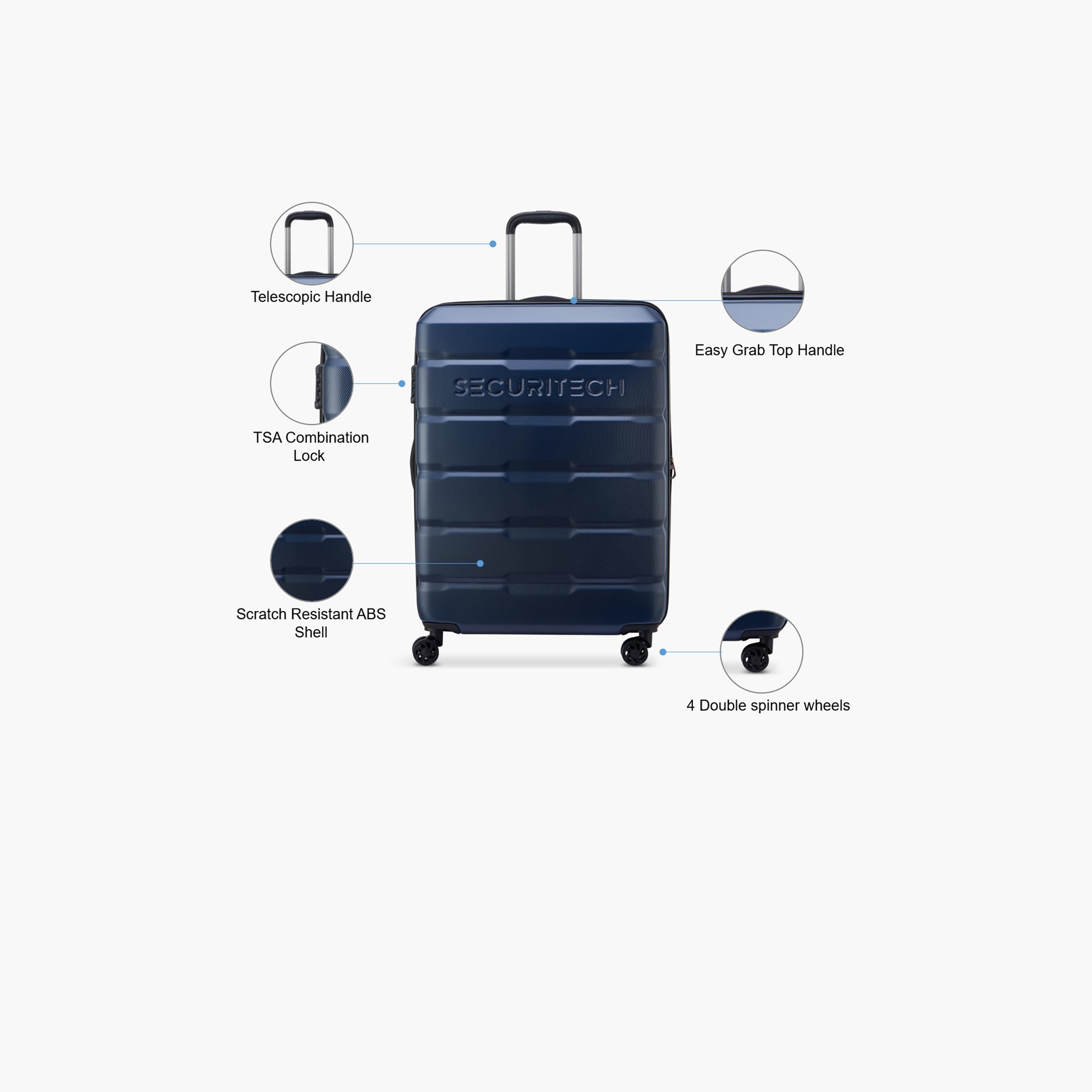 Delsey Paris Securitech Citadel 70 CM Medium Check-in Polycarbonate with ABS Hard Sided 4-Wheeler Spinner Trolley Bag with TSA Combination Lock-travel-luggagesandbags-luggage-image-3