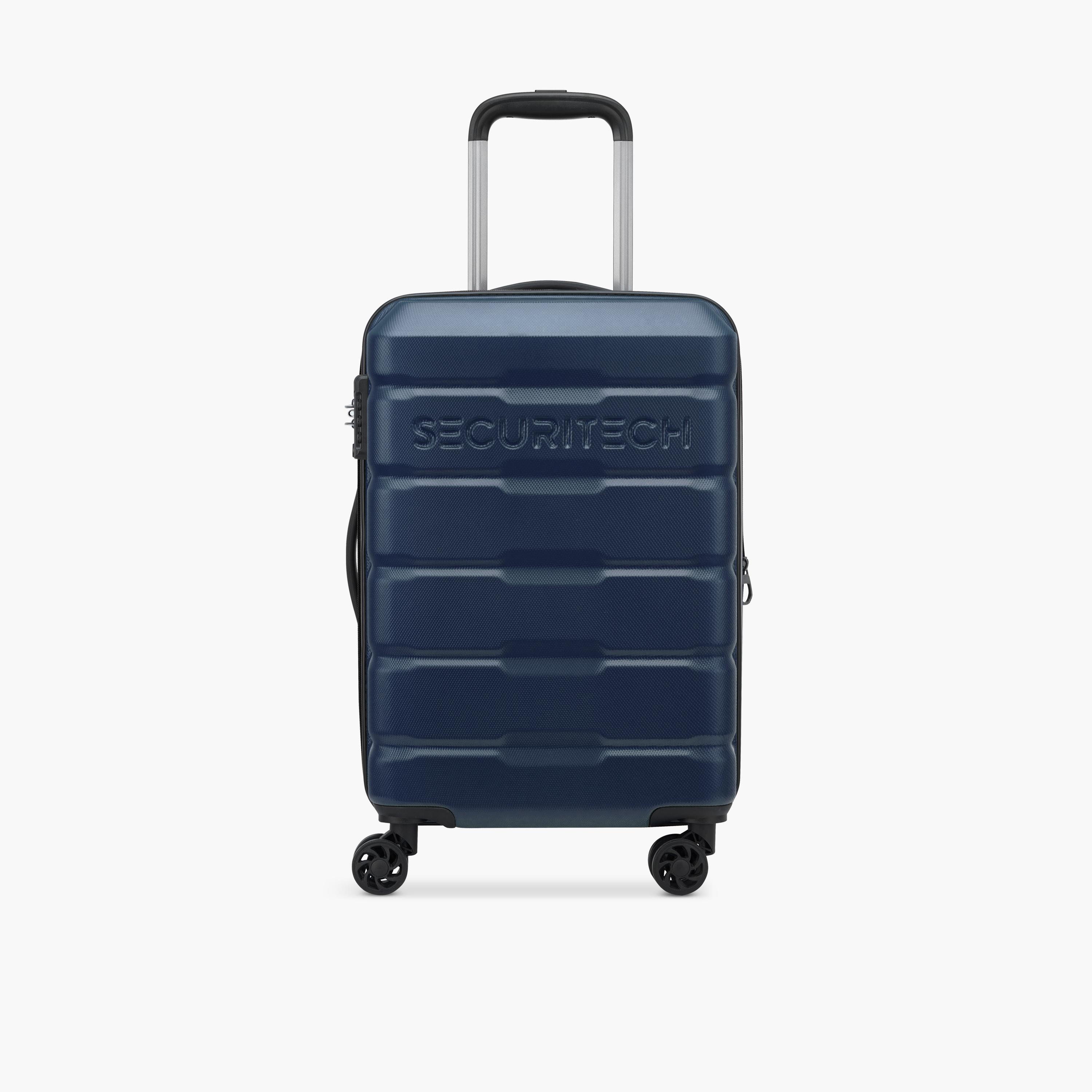 Delsey Paris Securitech Citadel 55 CM Small Cabin Polycarbonate with ABS Hard Sided 4-Wheeler Spinner Trolley Bag with TSA Combination Lock-travel-luggagesandbags-luggage-image-1