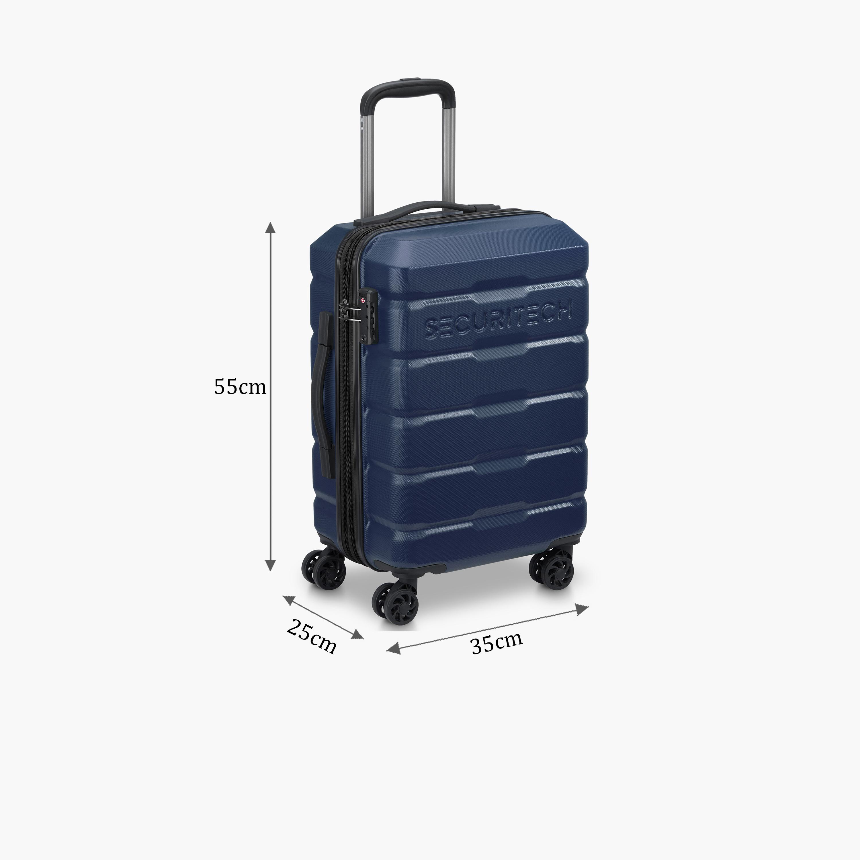 Delsey Paris Securitech Citadel 55 CM Small Cabin Polycarbonate with ABS Hard Sided 4-Wheeler Spinner Trolley Bag with TSA Combination Lock-travel-luggagesandbags-luggage-image-2