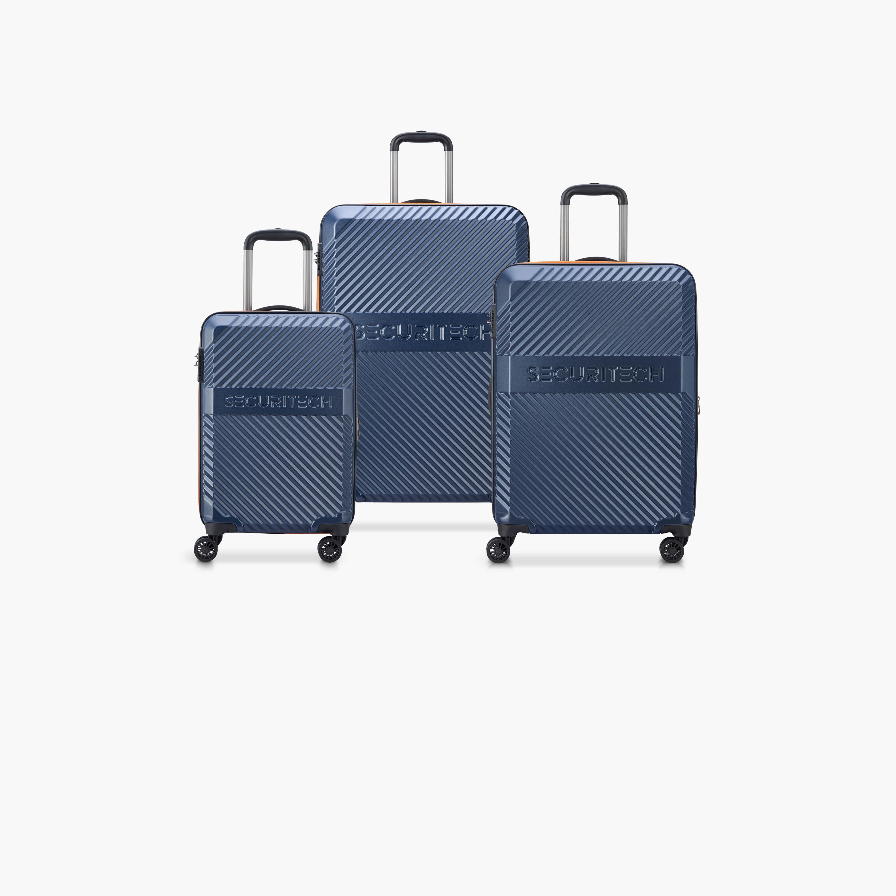 Delsey Paris Securitech Patrol Set of 3 Polycarbonate with ABS Hard Sided 4-Wheeler Spinner Trolley Bag with TSA Combination Lock-travel-luggagesandbags-luggage-image-1