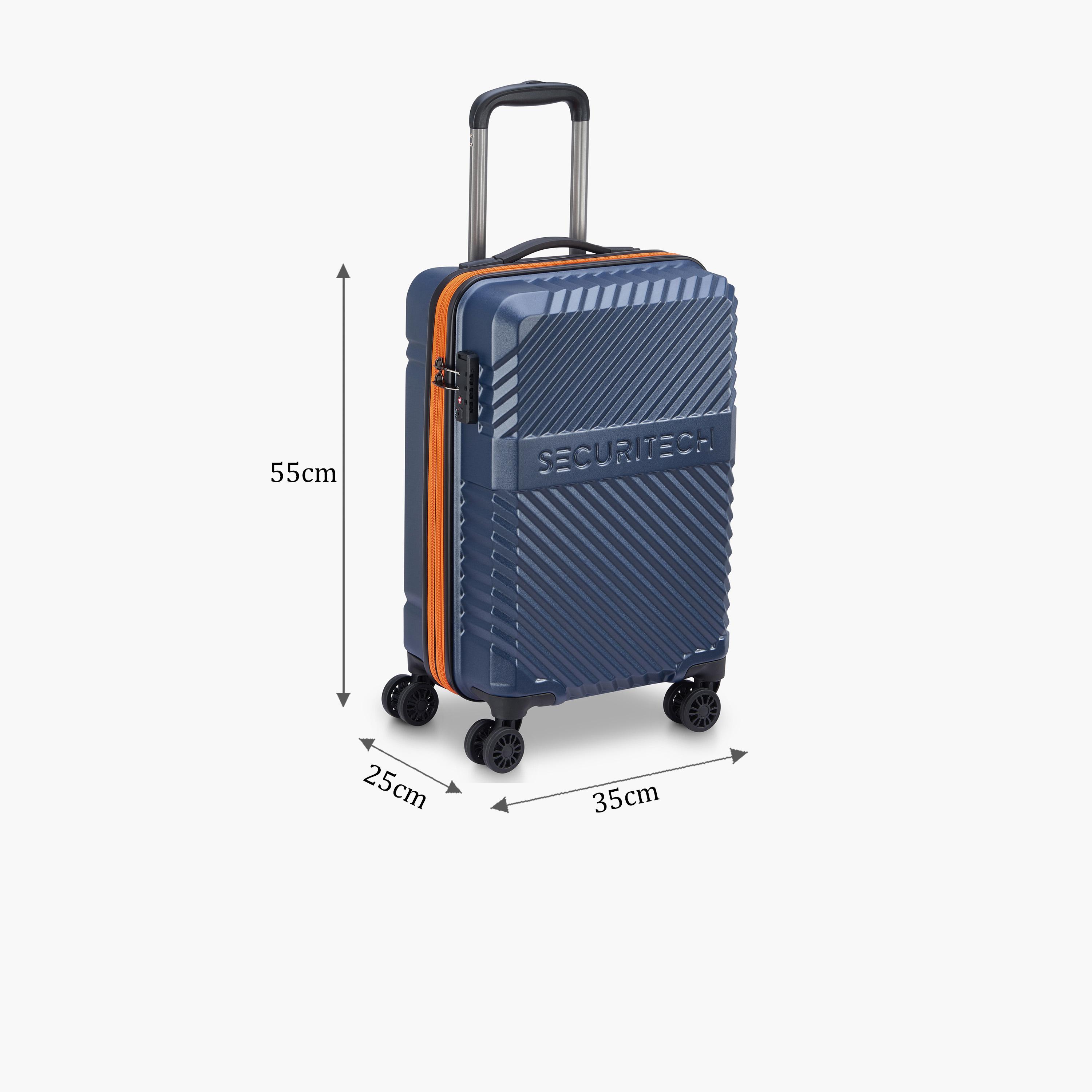 Delsey Paris Securitech Patrol 55 CM Small Cabin Polycarbonate with ABS Hard Sided 4-Wheeler Spinner Trolley Bag with TSA Combination Lock-travel-luggagesandbags-luggage-image-2