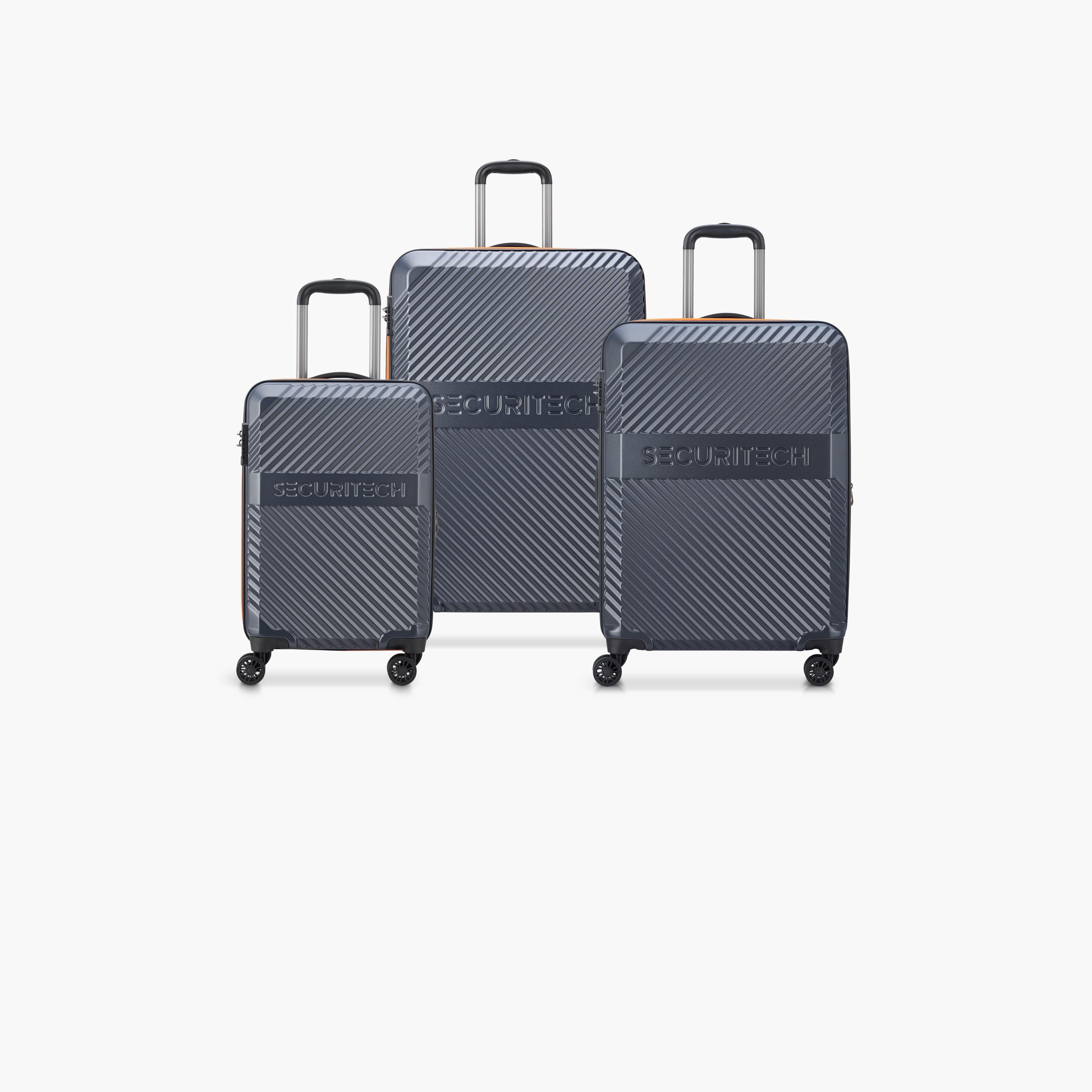 Delsey Paris Securitech Patrol Set of 3 Polycarbonate with ABS Hard Sided 4-Wheeler Spinner Trolley Bag with TSA Combination Lock-travel-luggagesandbags-luggage-image-1