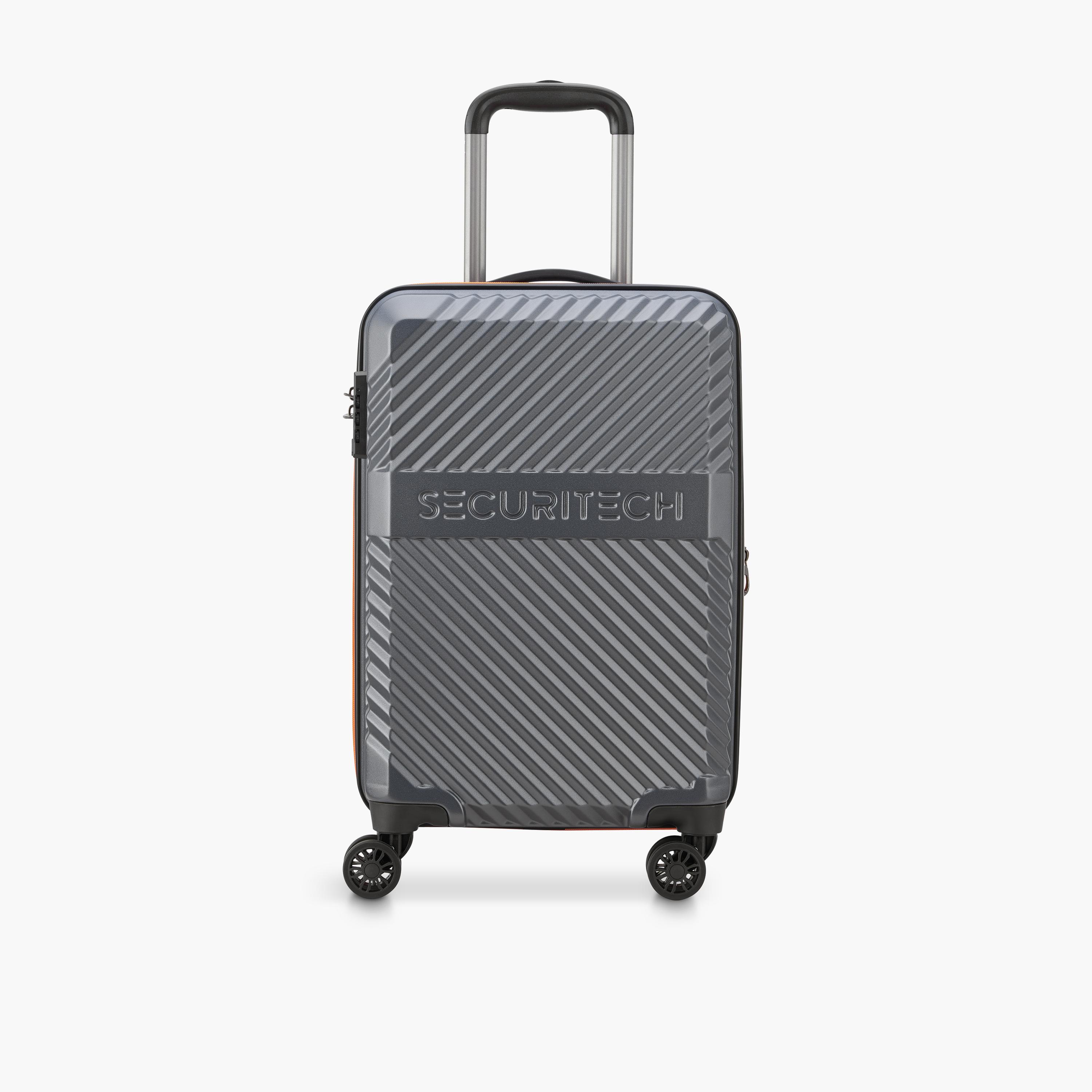 Delsey Paris Securitech Patrol 55 CM Small Cabin Polycarbonate with ABS Hard Sided 4-Wheeler Spinner Trolley Bag with TSA Combination Lock-travel-luggagesandbags-luggage-image-1