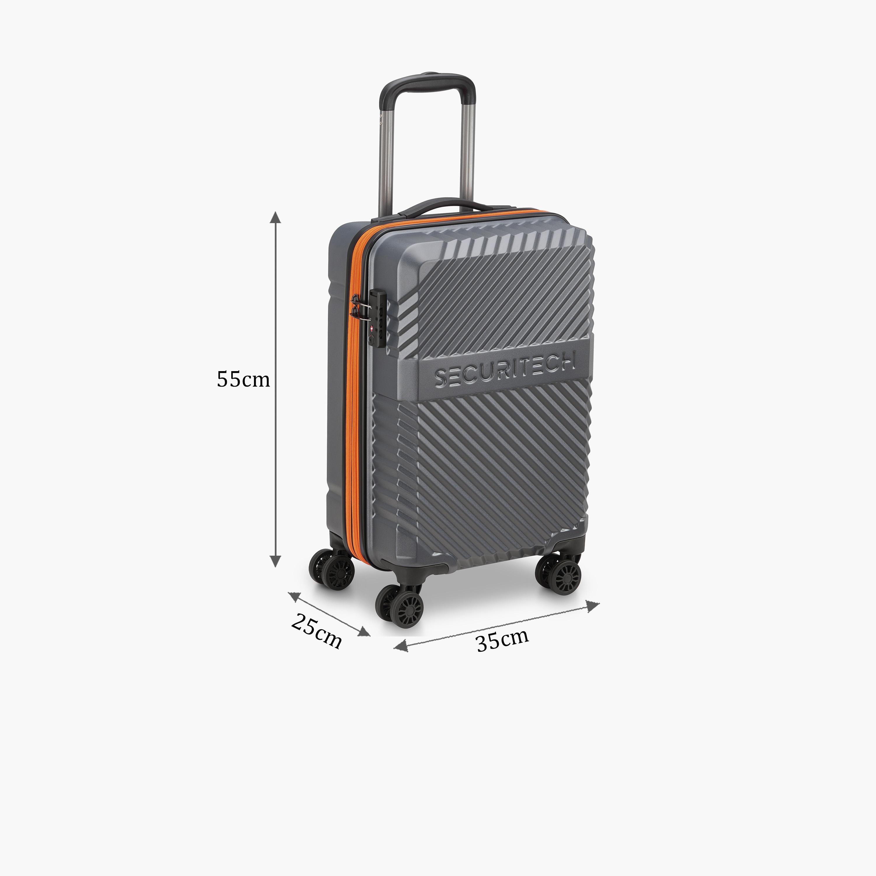 Delsey Paris Securitech Patrol 55 CM Small Cabin Polycarbonate with ABS Hard Sided 4-Wheeler Spinner Trolley Bag with TSA Combination Lock-travel-luggagesandbags-luggage-image-2