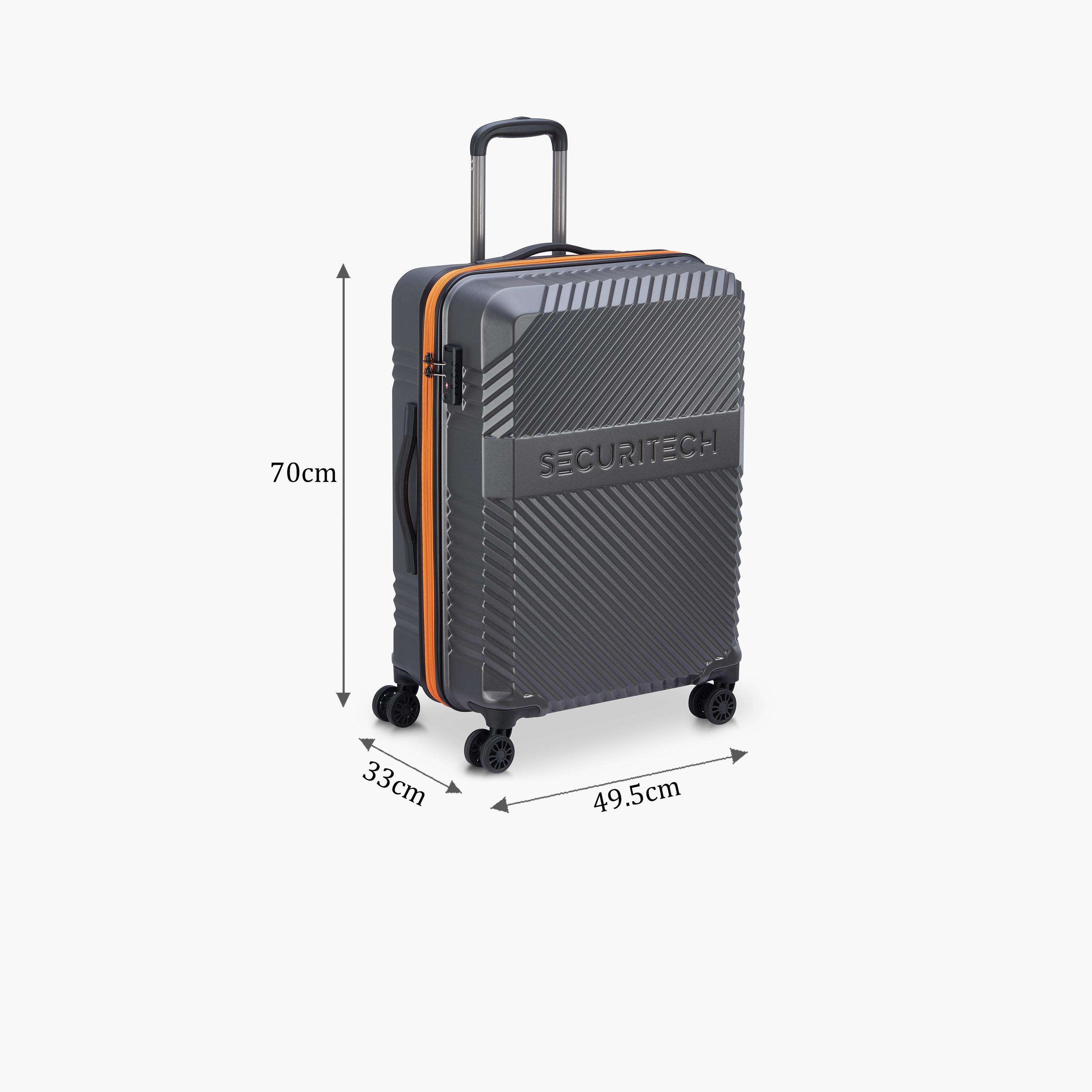 Delsey Paris Securitech Patrol 70 CM Medium Check-in Polycarbonate with ABS Hard Sided 4-Wheeler Spinner Trolley Bag with TSA Combination Lock-travel-luggagesandbags-luggage-image-2