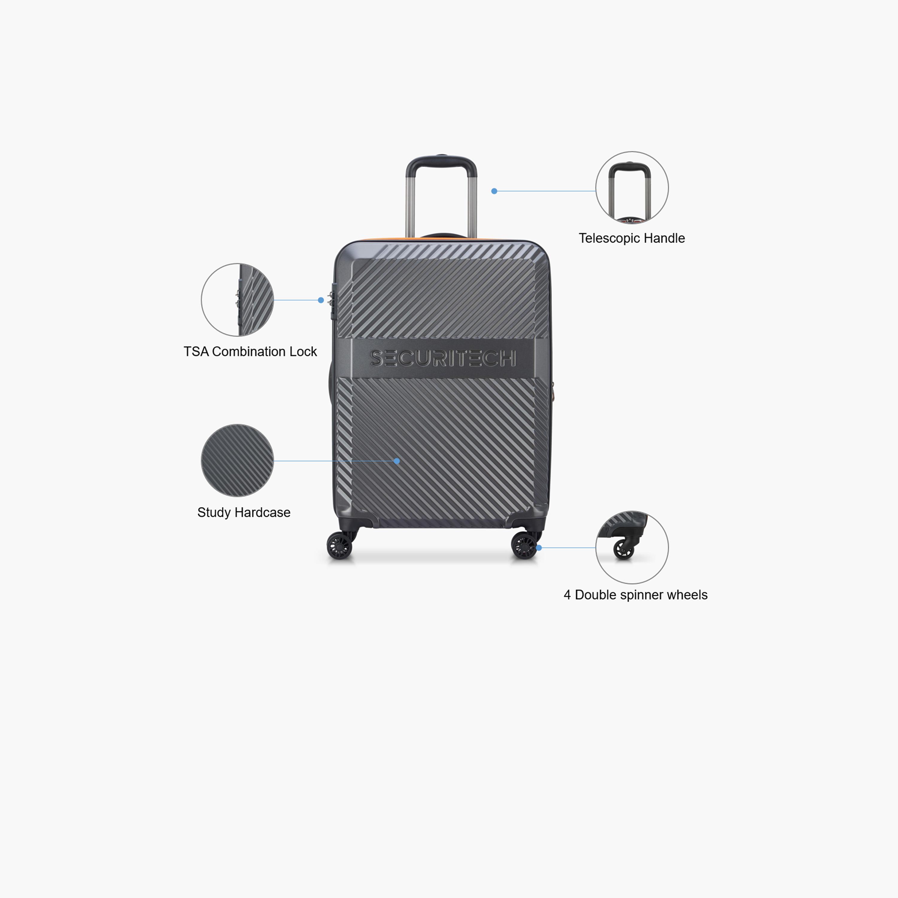 Delsey Paris Securitech Patrol 70 CM Medium Check-in Polycarbonate with ABS Hard Sided 4-Wheeler Spinner Trolley Bag with TSA Combination Lock-travel-luggagesandbags-luggage-image-3