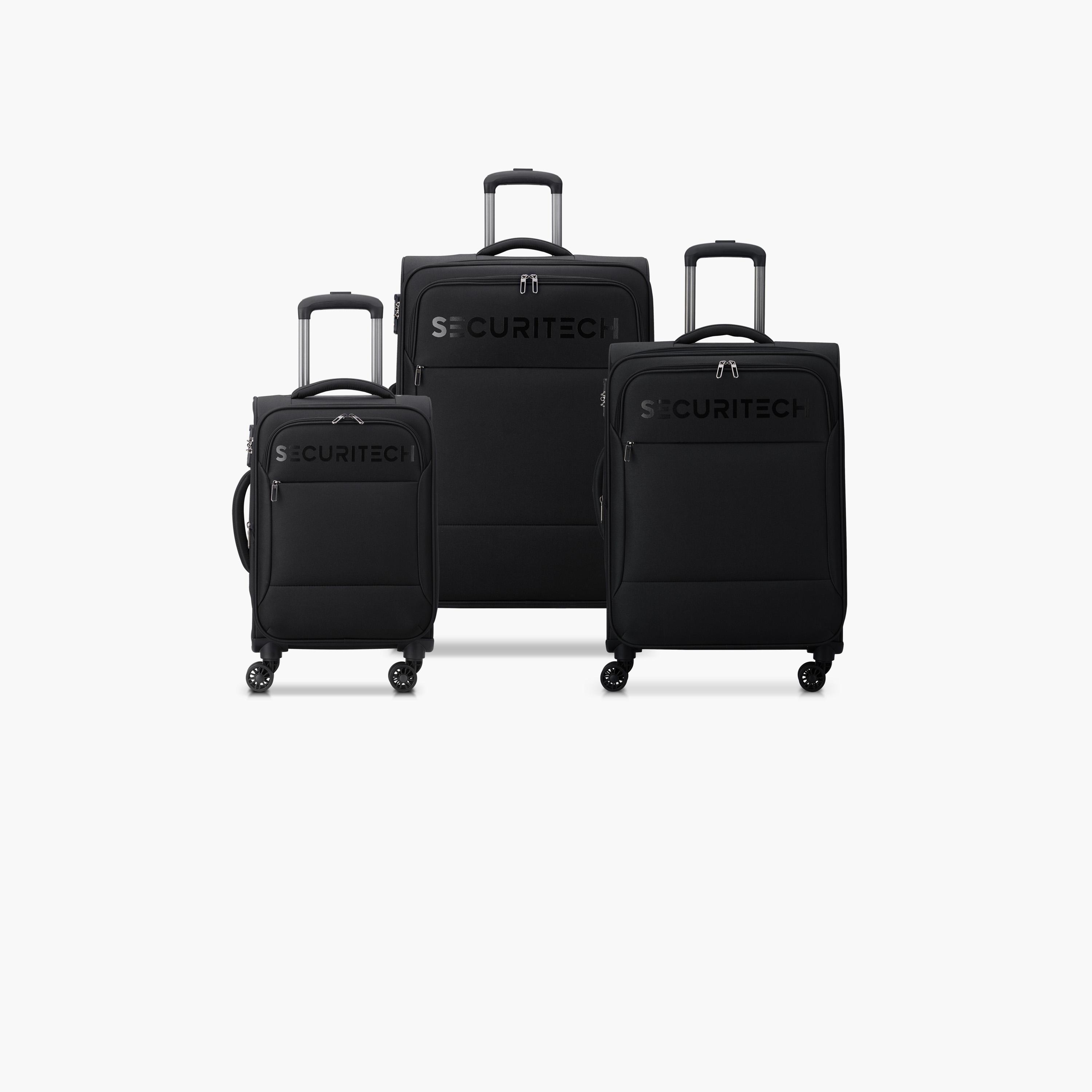 Delsey Paris Securitech Vanuard Set of 3 Polyester Soft Sided 4-Wheeler Spinner Trolley Bag with TSA Combination Lock-travel-luggagesandbags-luggage-image-1
