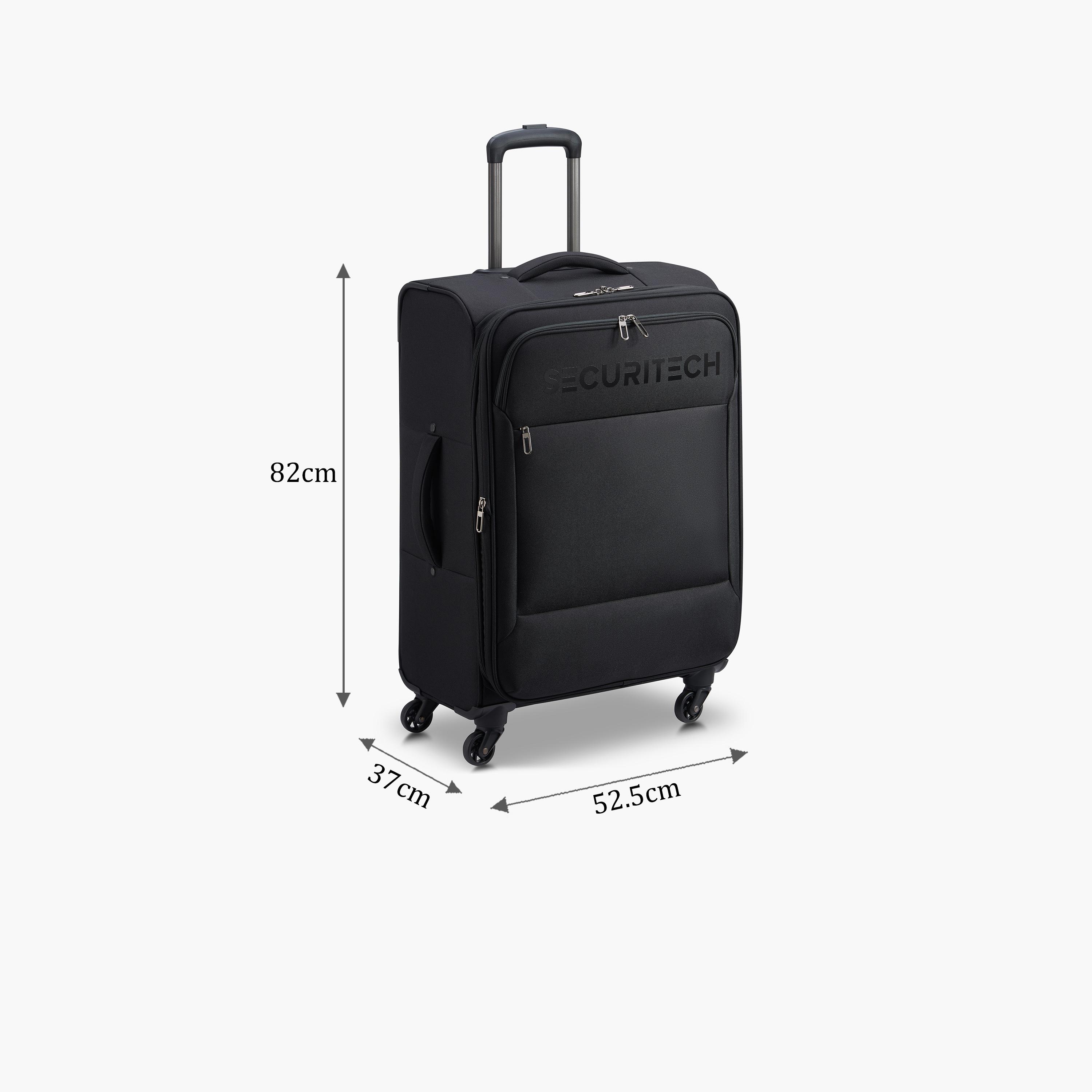 Delsey Paris Securitech Vanuard 82 CM Large Check-in Polyester Soft Sided 4-Wheeler Spinner Trolley Bag with TSA Combination Lock-travel-luggagesandbags-luggage-image-2