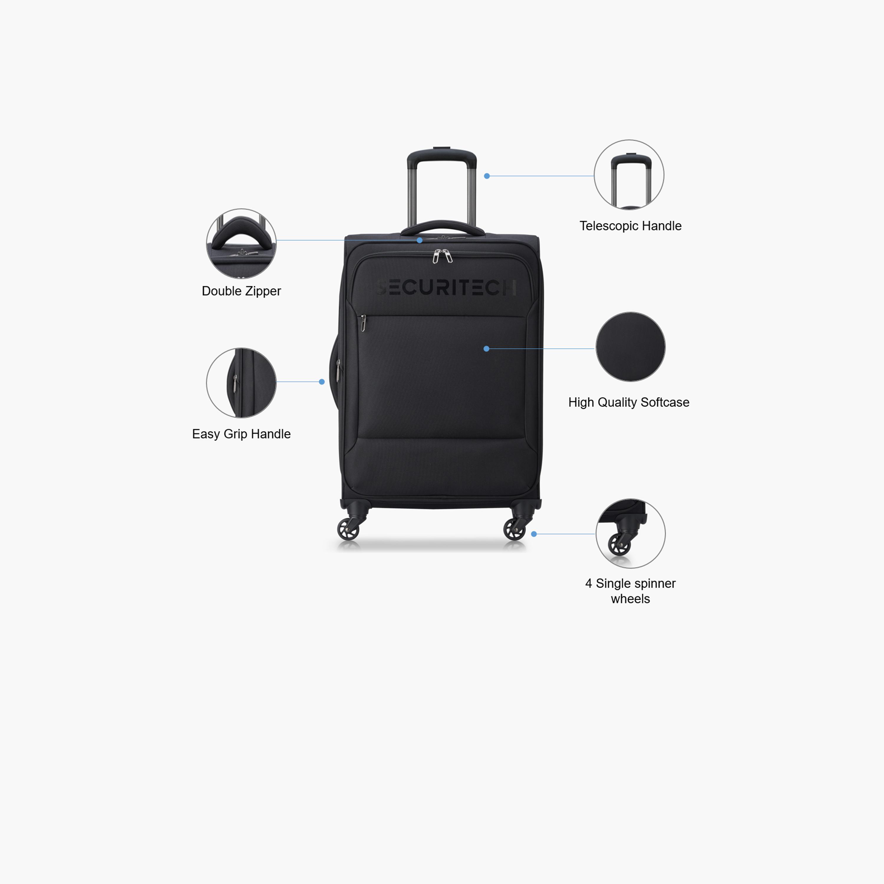 Delsey Paris Securitech Vanuard 82 CM Large Check-in Polyester Soft Sided 4-Wheeler Spinner Trolley Bag with TSA Combination Lock-travel-luggagesandbags-luggage-image-3