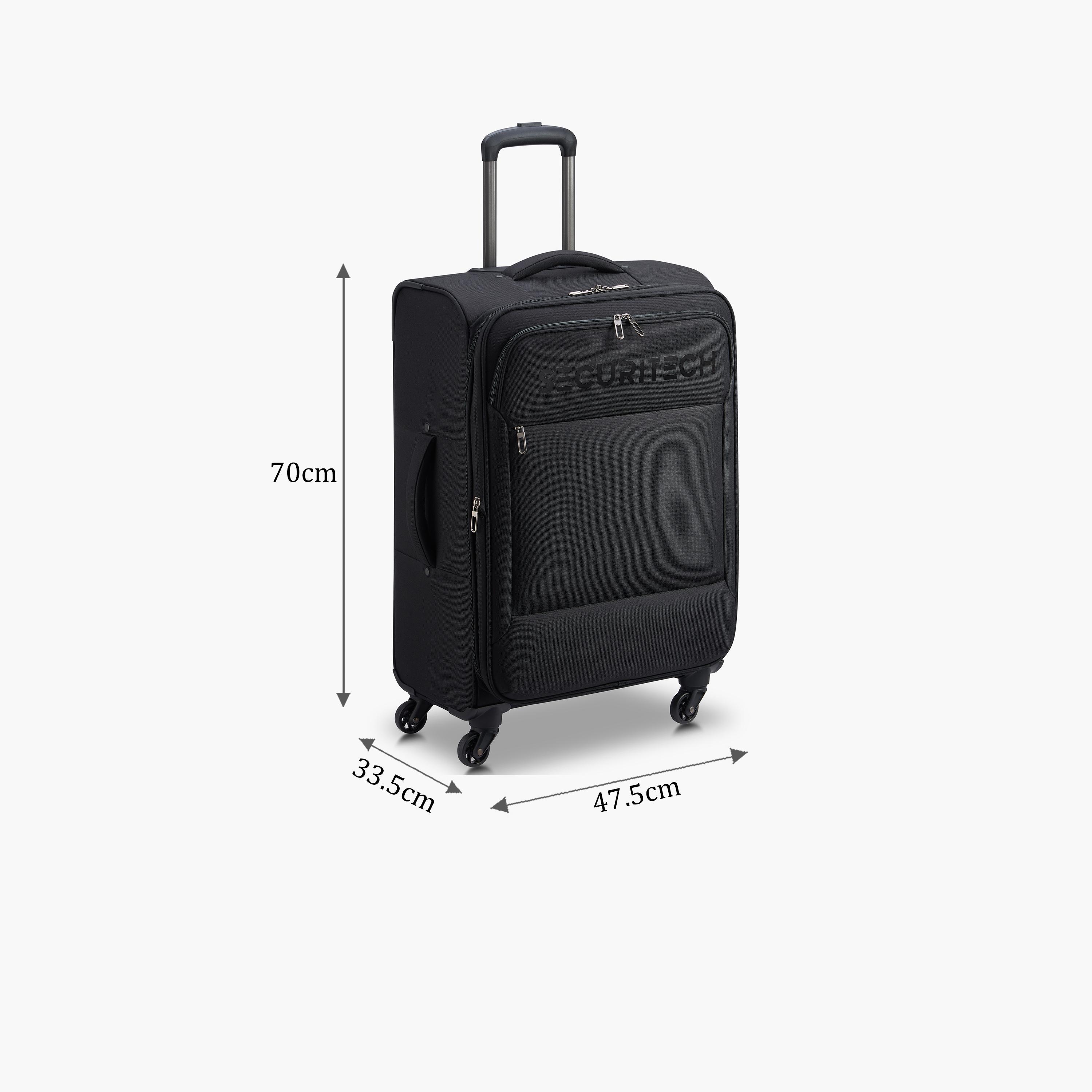 Delsey Paris Securitech Vanuard 70 CM Medium Check-in Polyester Soft Sided 4-Wheeler Spinner Trolley Bag with TSA Combination Lock-travel-luggagesandbags-luggage-image-2
