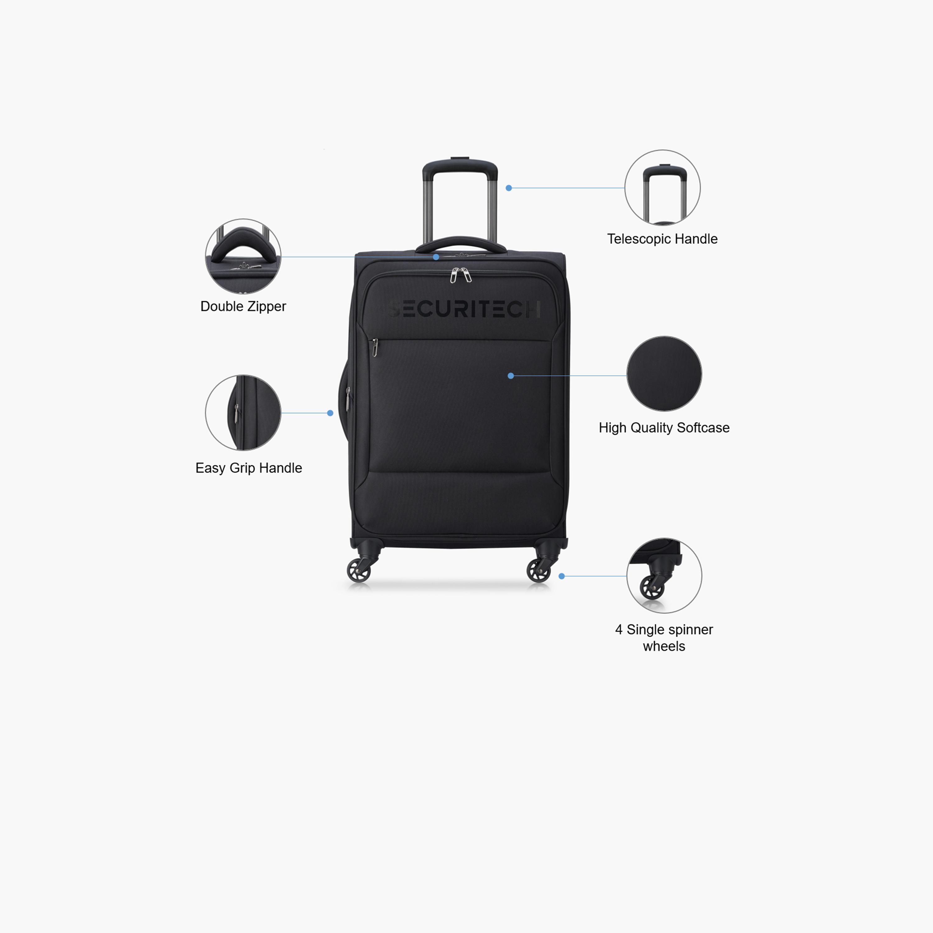 Delsey Paris Securitech Vanuard 70 CM Medium Check-in Polyester Soft Sided 4-Wheeler Spinner Trolley Bag with TSA Combination Lock-travel-luggagesandbags-luggage-image-3