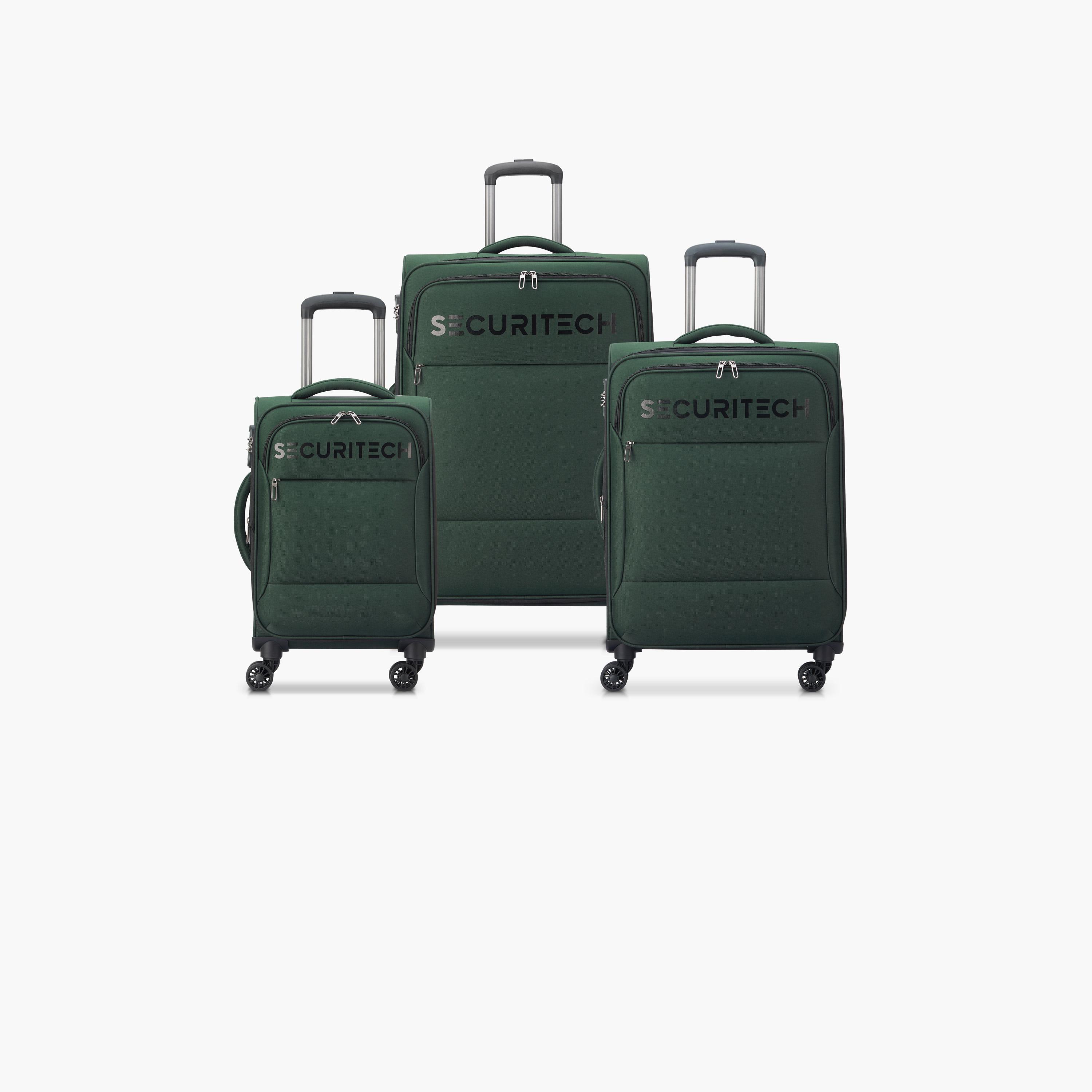 Delsey Paris Securitech Vanuard Set of 3 Polyester Soft Sided 4-Wheeler Spinner Trolley Bag with TSA Combination Lock-travel-luggagesandbags-luggage-image-1