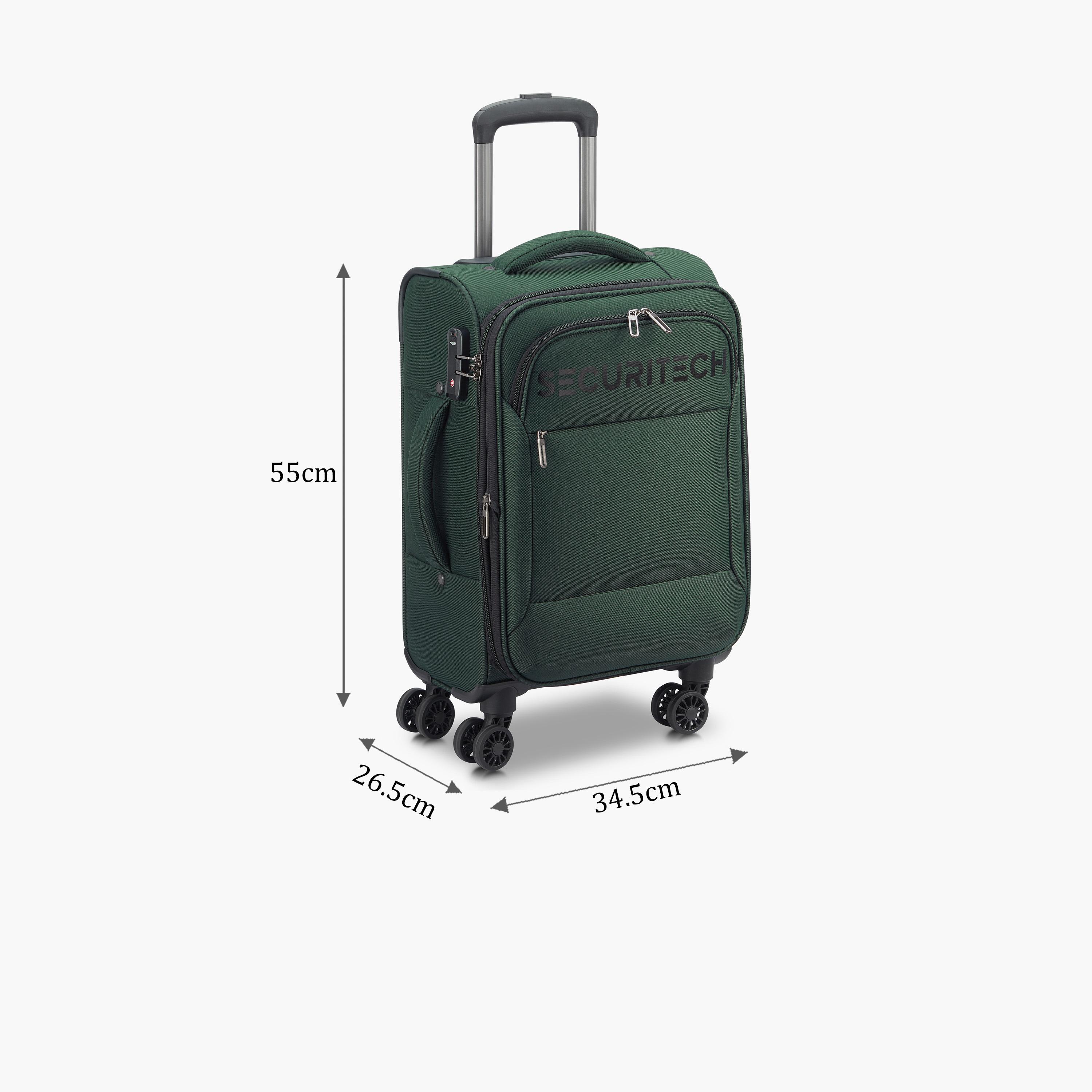 Delsey Paris Securitech Vanuard 55 CM Small Cabin Polyester Soft Sided 4-Wheeler Spinner Trolley Bag with TSA Combination Lock-travel-luggagesandbags-luggage-image-2