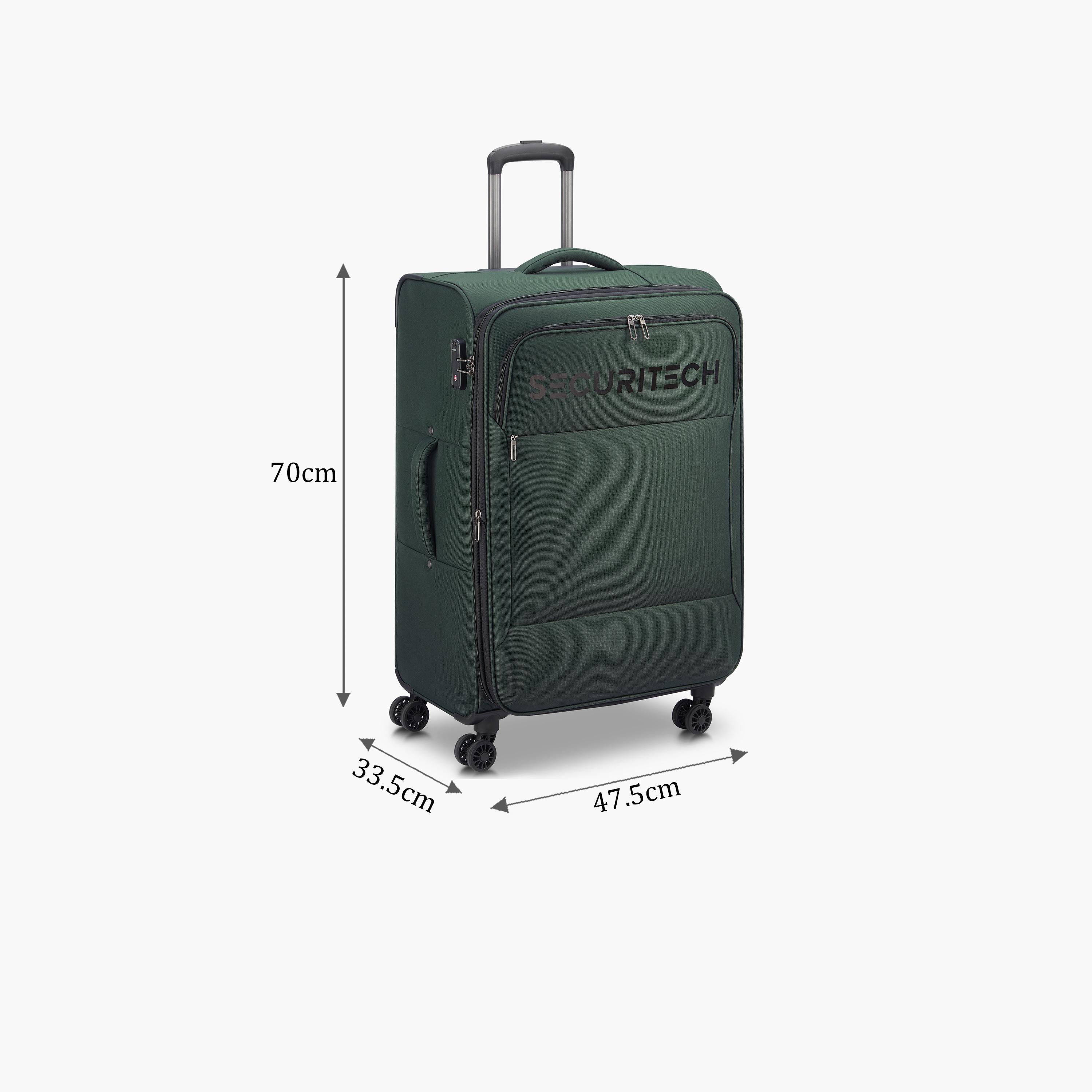 Delsey Paris Securitech Vanuard 70 CM Medium Check-in Polyester Soft Sided 4-Wheeler Spinner Trolley Bag with TSA Combination Lock-travel-luggagesandbags-luggage-image-2