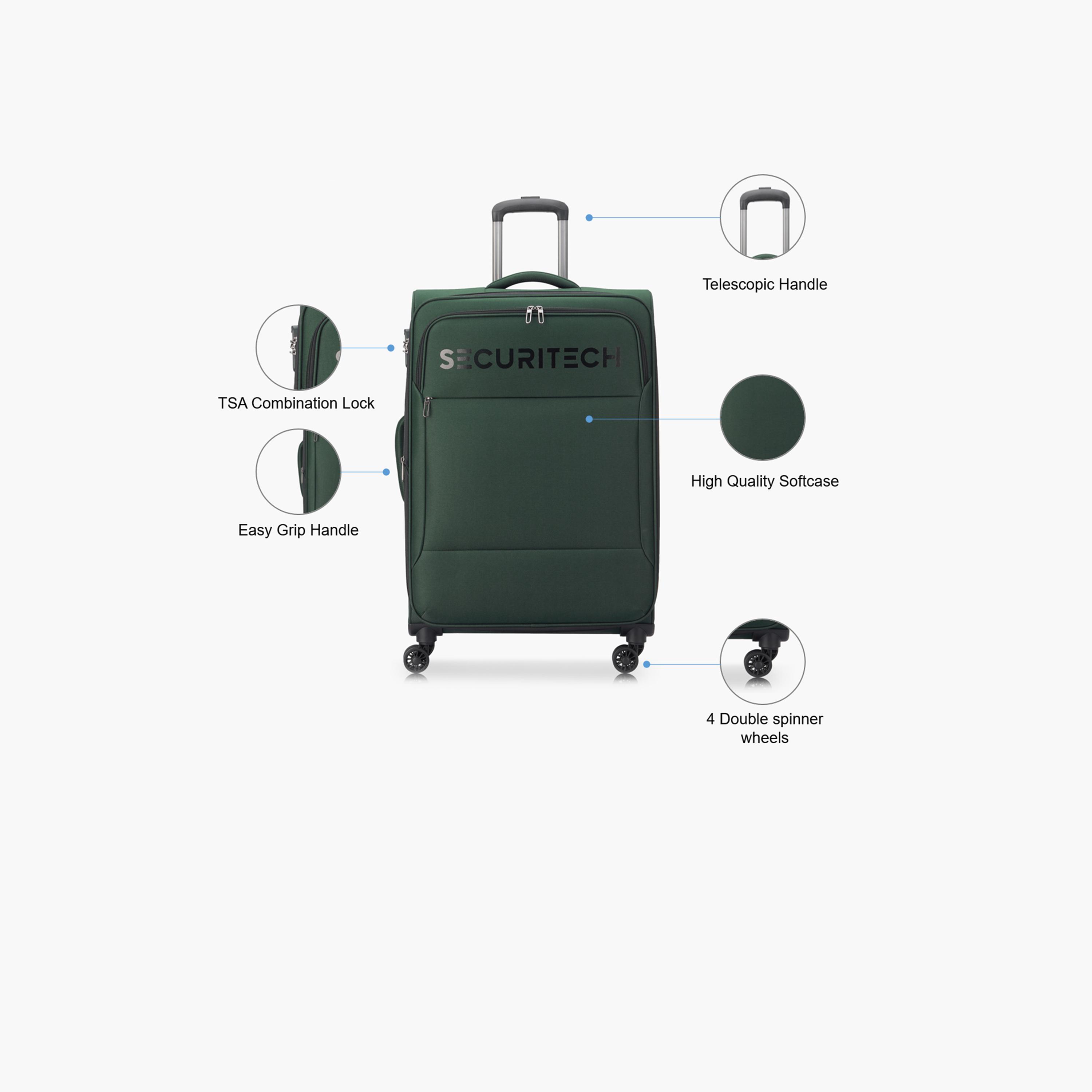Delsey Paris Securitech Vanuard 70 CM Medium Check-in Polyester Soft Sided 4-Wheeler Spinner Trolley Bag with TSA Combination Lock-travel-luggagesandbags-luggage-image-3