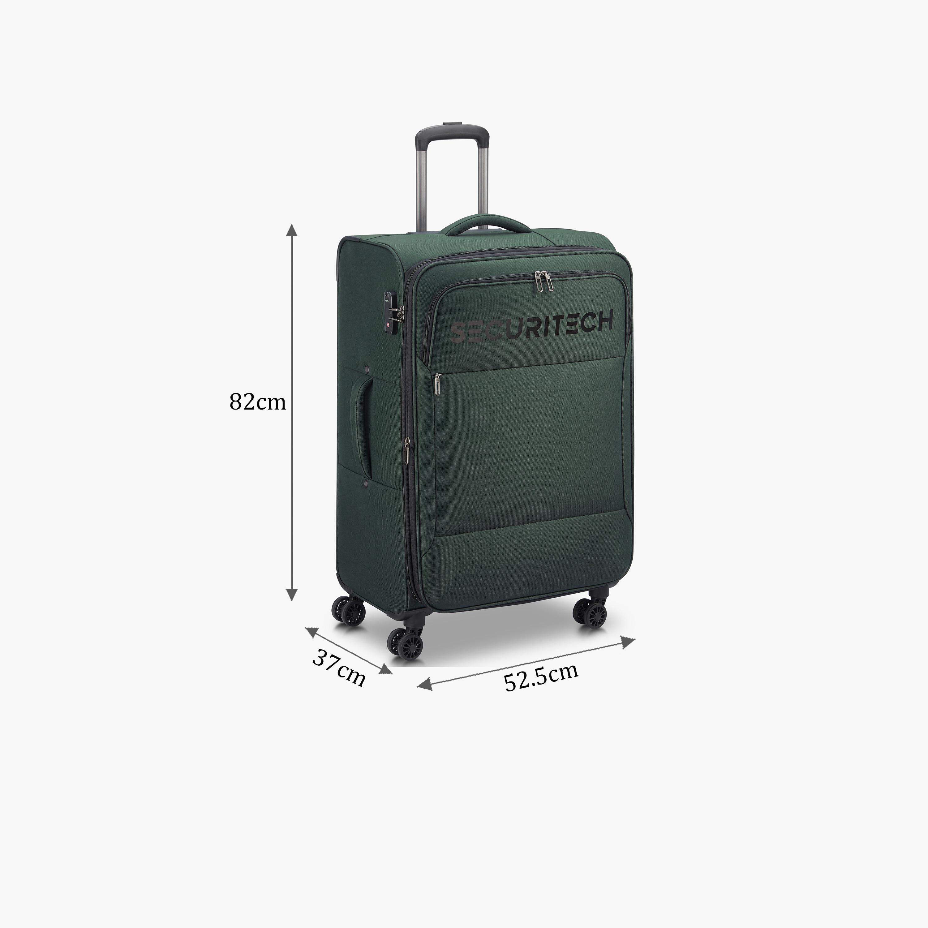 Delsey Paris Securitech Vanuard 82 CM Large Check-in Polyester Soft Sided 4-Wheeler Spinner Trolley Bag with TSA Combination Lock-travel-luggagesandbags-luggage-image-2