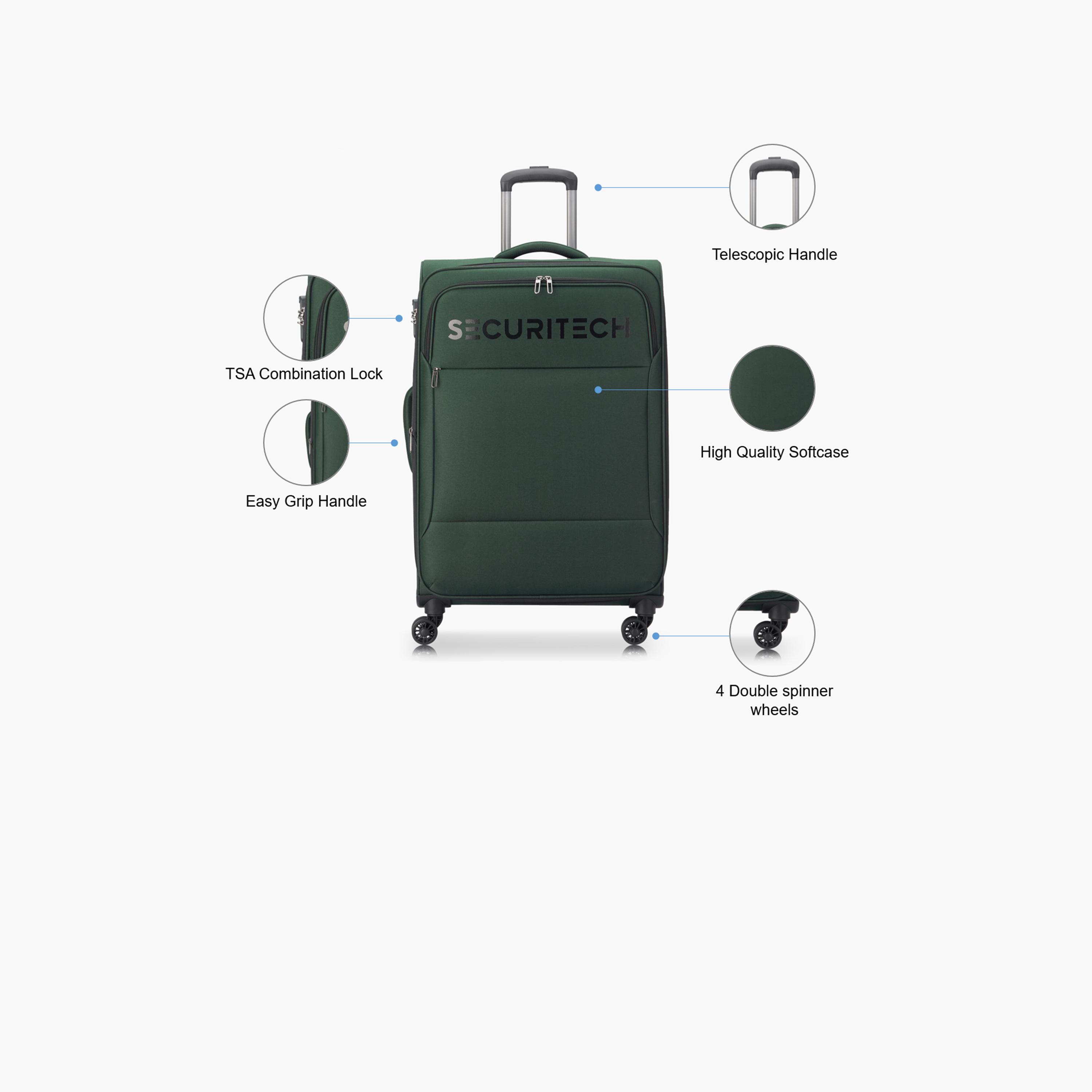 Delsey Paris Securitech Vanuard 82 CM Large Check-in Polyester Soft Sided 4-Wheeler Spinner Trolley Bag with TSA Combination Lock-travel-luggagesandbags-luggage-image-3