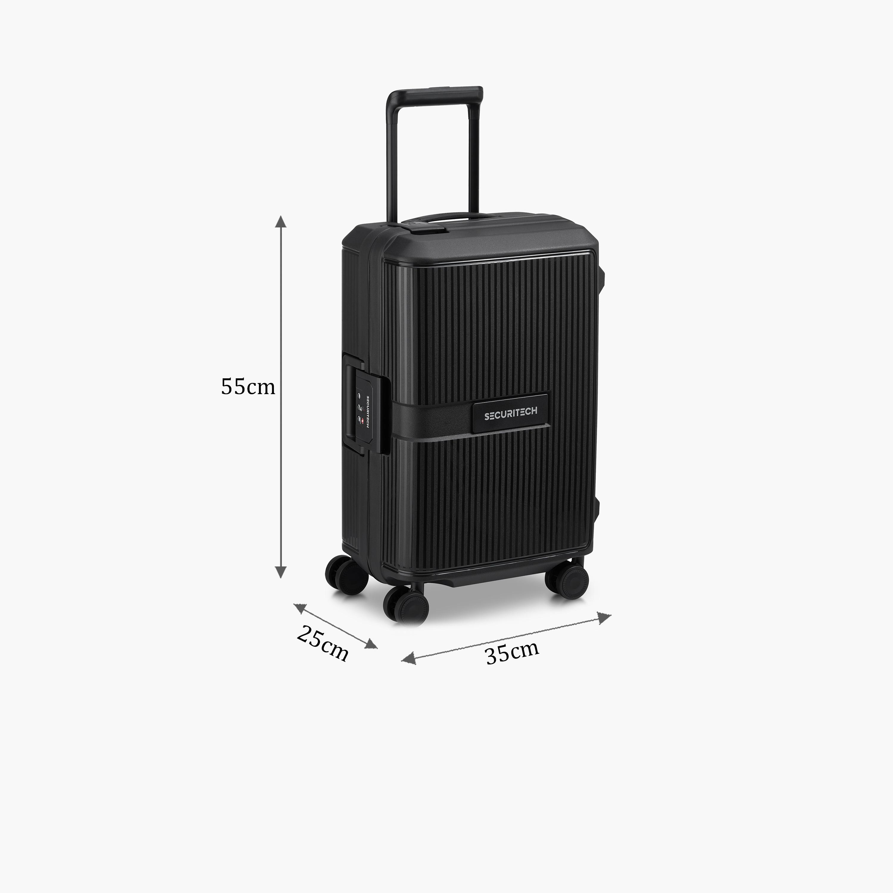 Delsey Paris Securitech Stone 55 CM Small Cabin Polypropylene Hard Sided 4-Wheeler Spinner Trolley Bag with TSA Combination Lock-travel-luggagesandbags-luggage-image-2