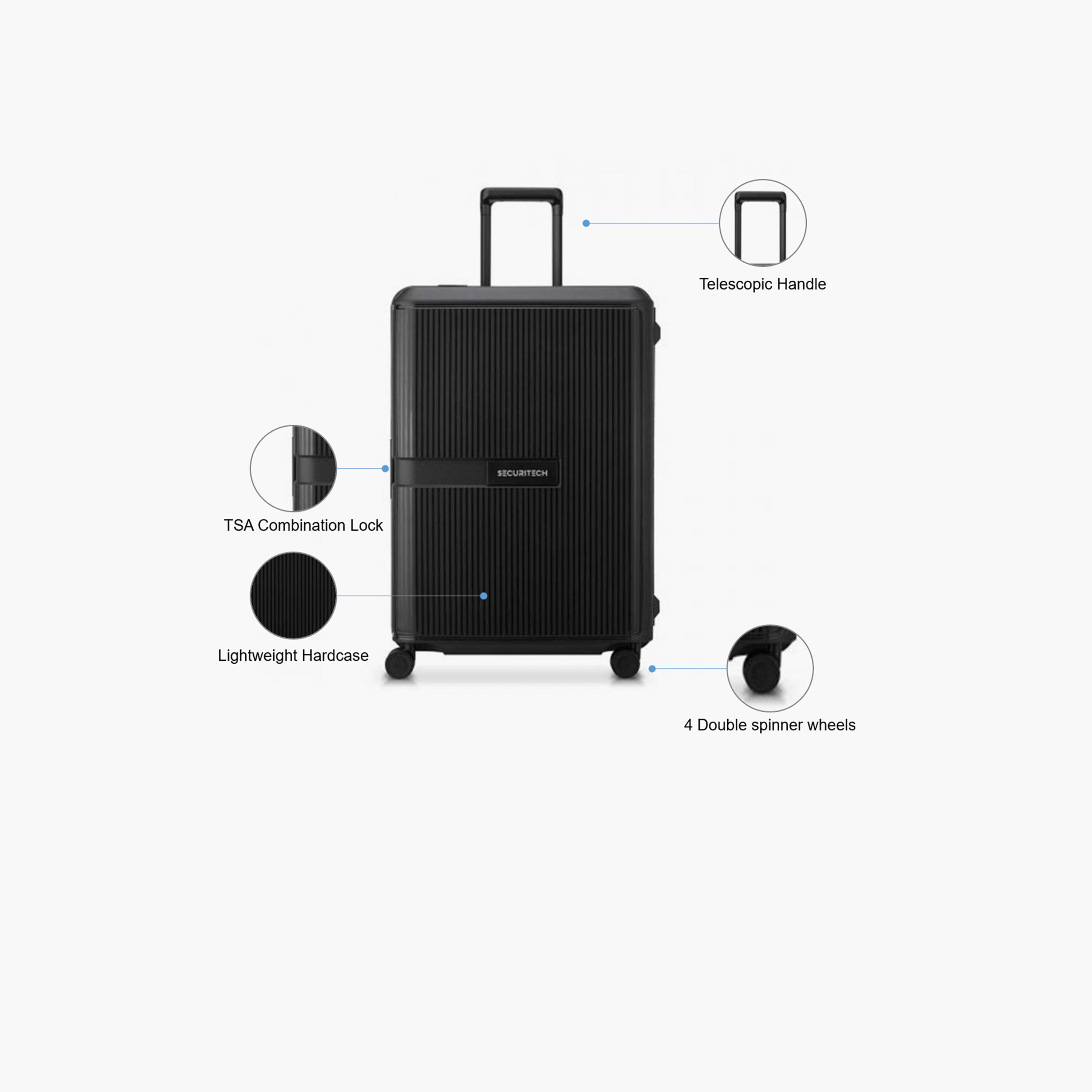 Delsey Paris Securitech Stone 70 CM Medium Check-in Polypropylene Hard Sided 4-Wheeler Spinner Trolley Bag with TSA Combination Lock-travel-luggagesandbags-luggage-image-3