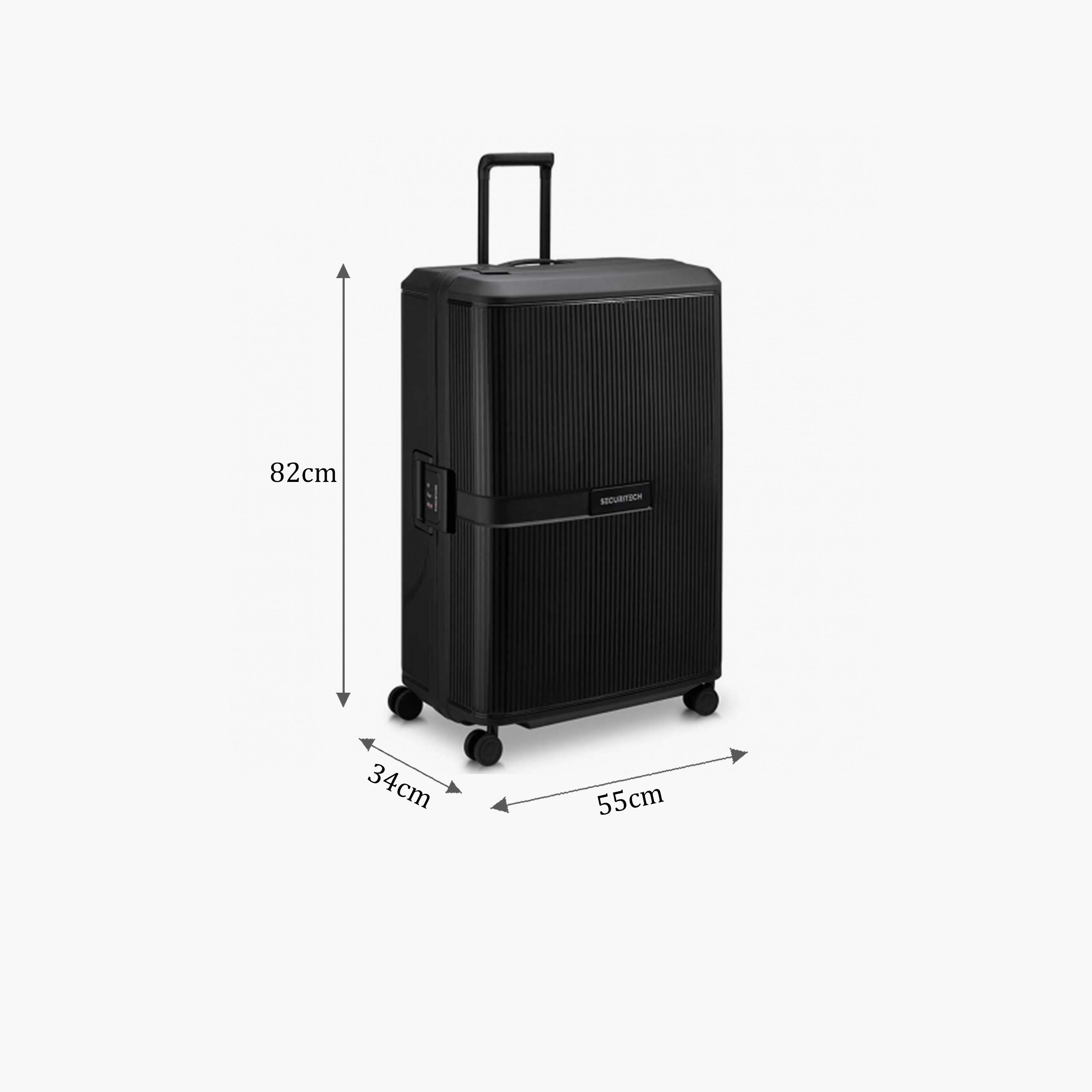 Securitech Stone By Delsey Hardcase Double wheel trolley 82cm black-travel-luggagesandbags-luggage-image-2