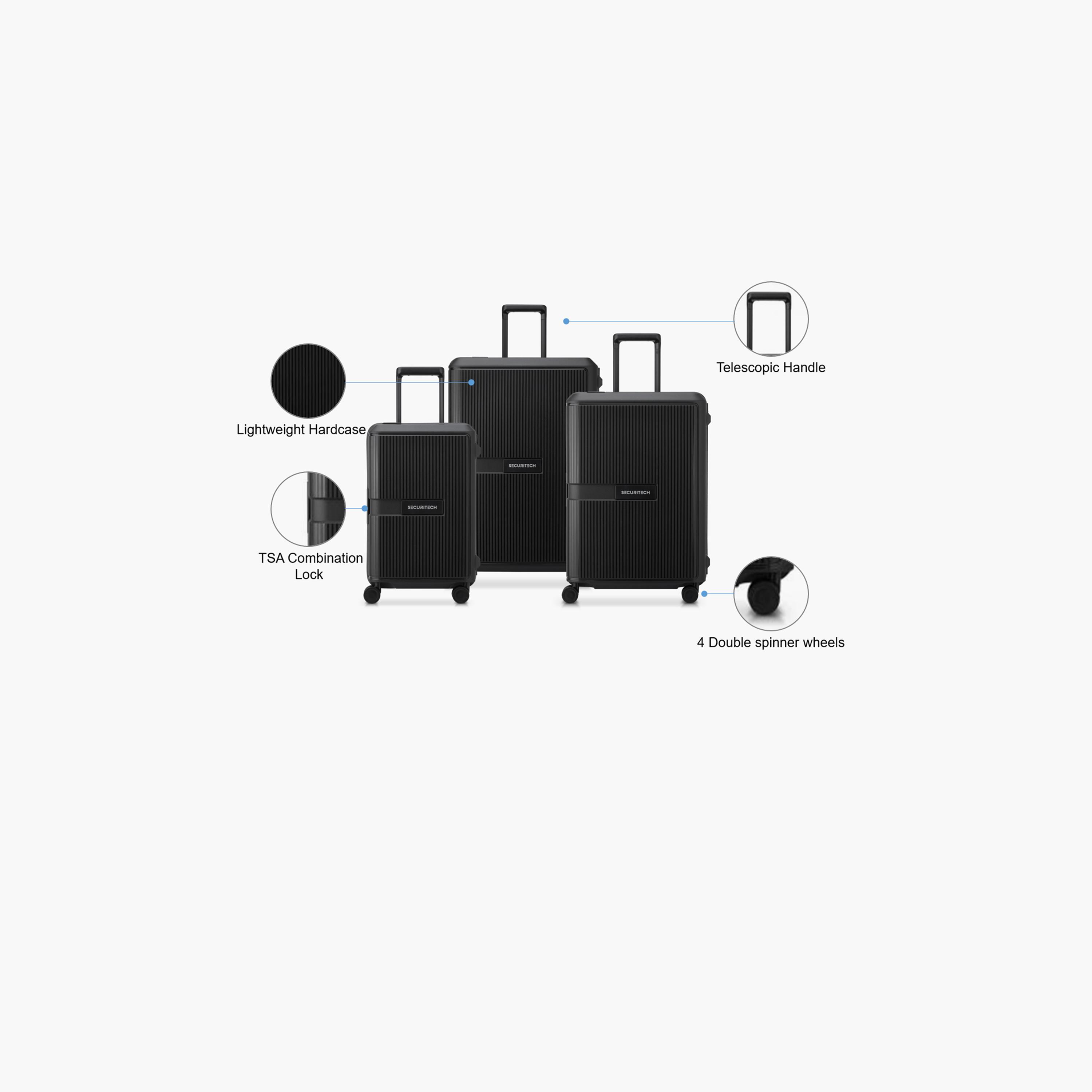 Delsey Paris Securitech Stone Set of 3 Polypropylene Hard Sided 4-Wheeler Spinner Trolley Bag with TSA Combination Lock-travel-luggagesandbags-luggage-image-2