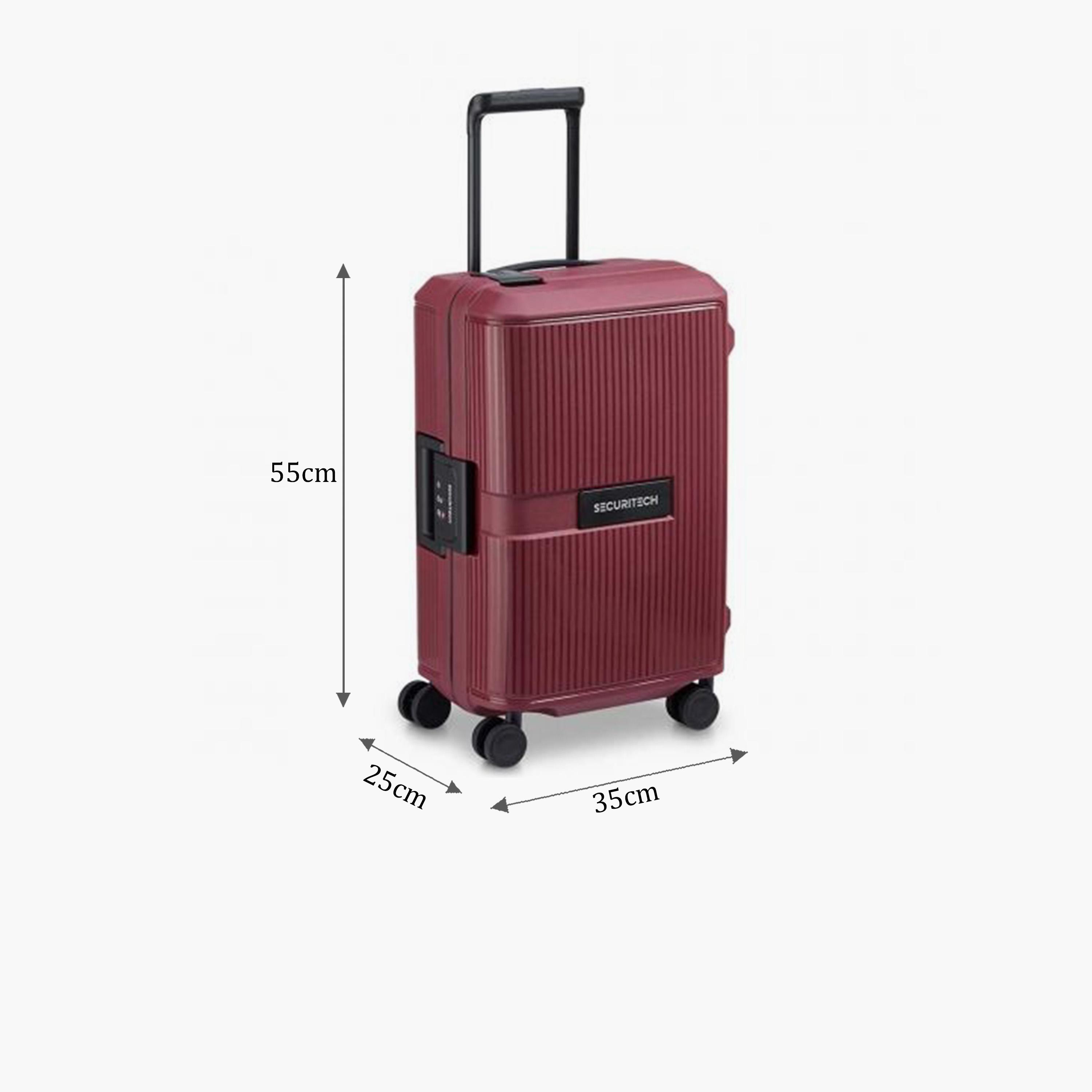 Delsey Paris Securitech Stone 55 CM Small Cabin Polypropylene Hard Sided 4-Wheeler Spinner Trolley Bag with TSA Combination Lock-travel-luggagesandbags-luggage-image-2