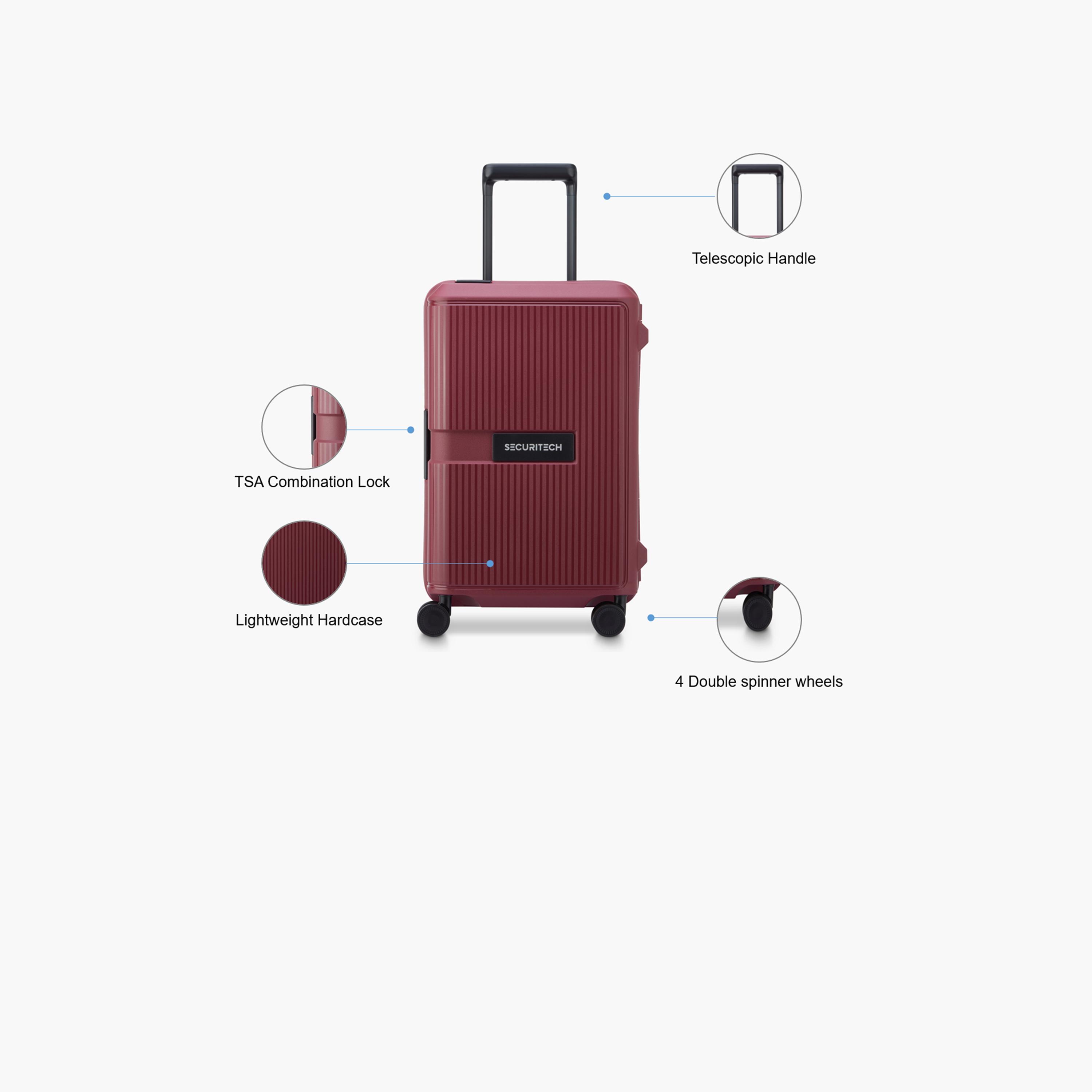 Delsey Paris Securitech Stone 55 CM Small Cabin Polypropylene Hard Sided 4-Wheeler Spinner Trolley Bag with TSA Combination Lock-travel-luggagesandbags-luggage-image-3
