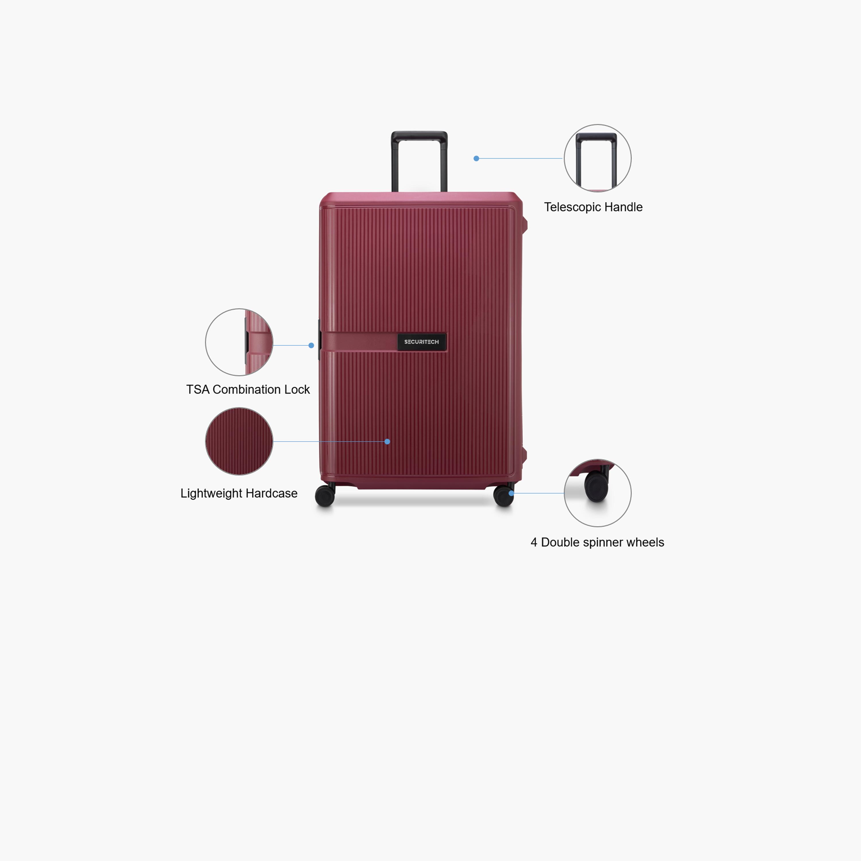 Delsey Paris Securitech Stone 82 CM Large Check-in Polypropylene Hard Sided 4-Wheeler Spinner Trolley Bag with TSA Combination Lock-travel-luggagesandbags-luggage-image-3