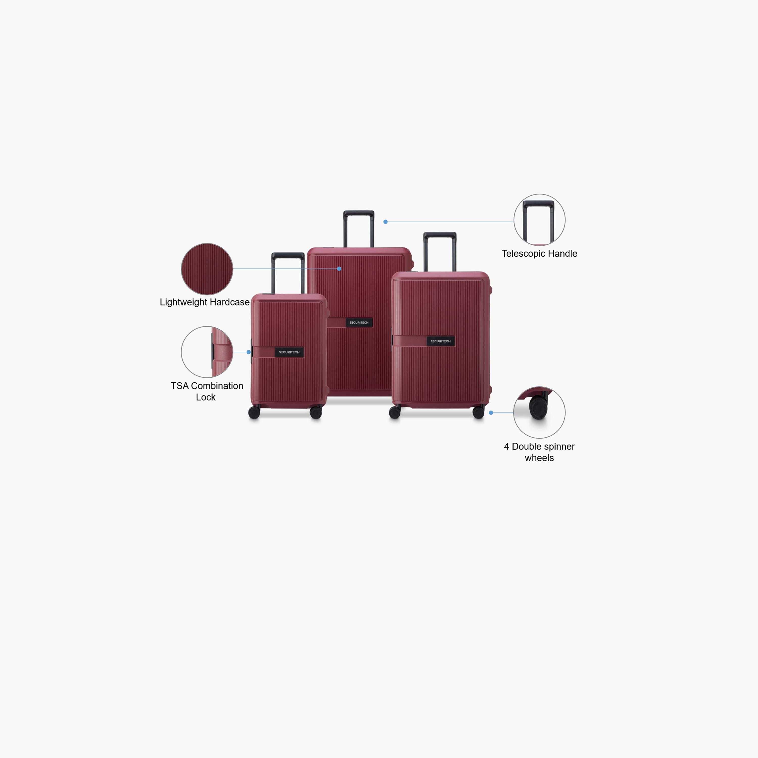 Delsey Paris Securitech Stone Set of 3 Polypropylene Hard Sided 4-Wheeler Spinner Trolley Bag with TSA Combination Lock-travel-luggagesandbags-luggage-image-2