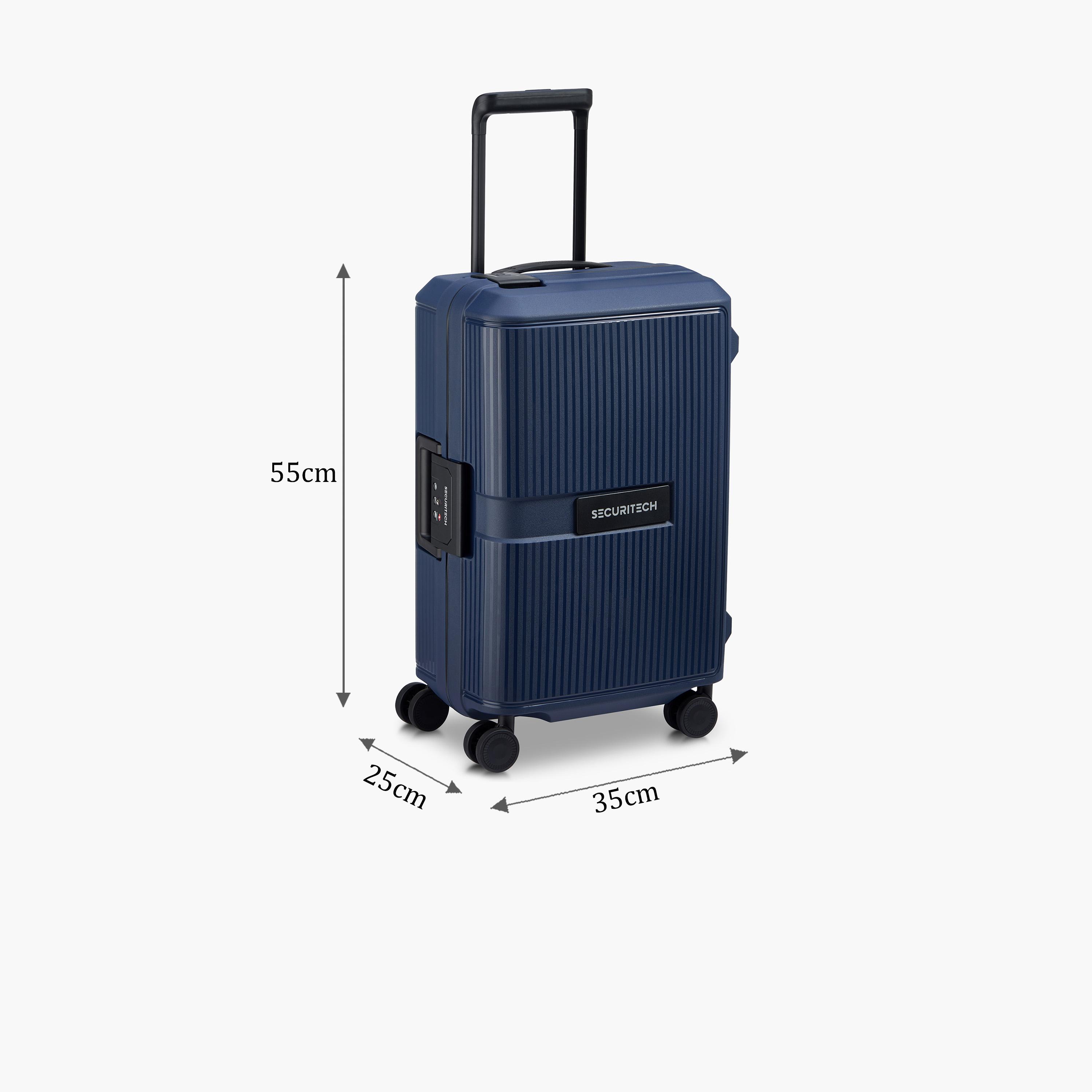 Delsey Paris Securitech Stone 55 CM Small Cabin Polypropylene Hard Sided 4-Wheeler Spinner Trolley Bag with TSA Combination Lock-travel-luggagesandbags-luggage-image-2