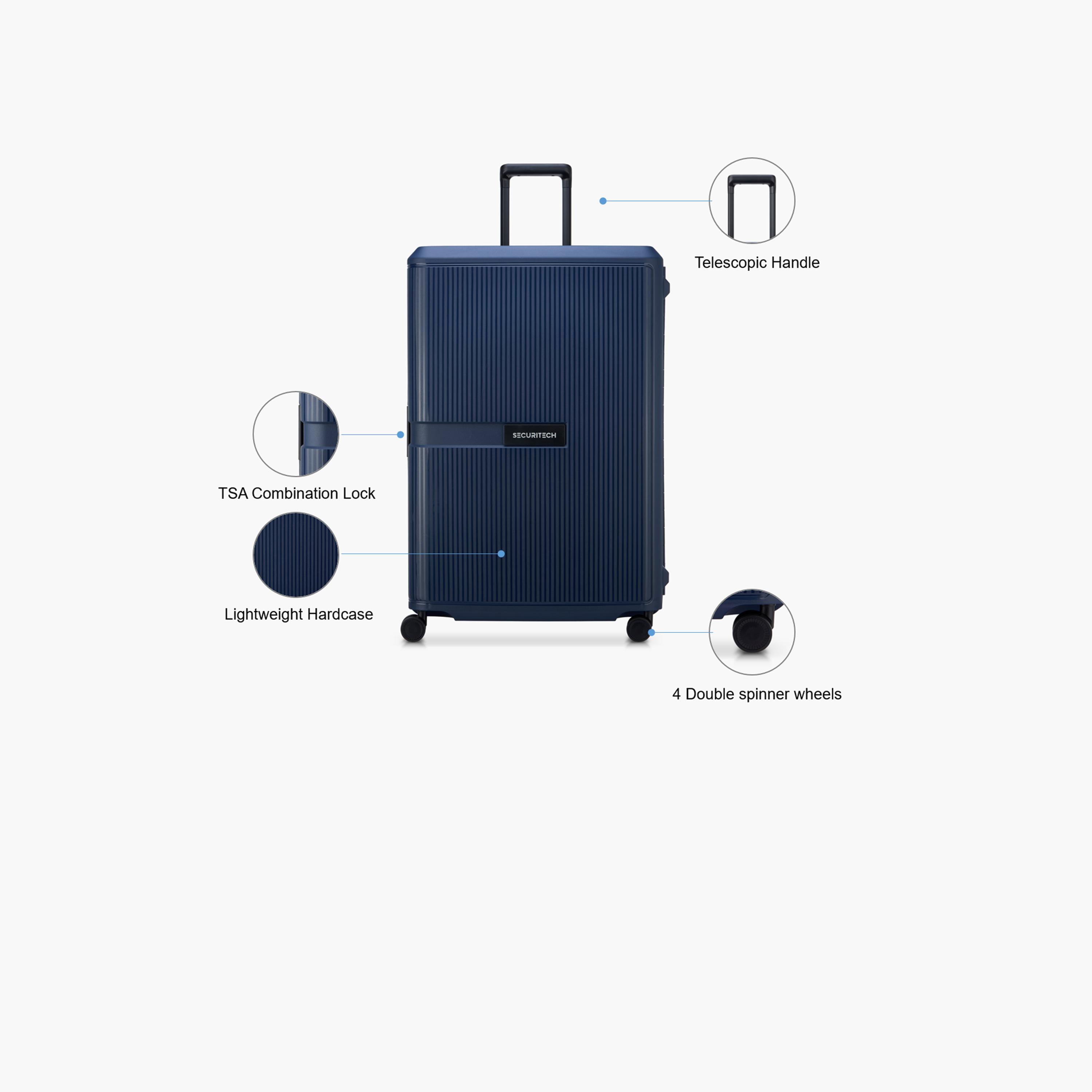 Delsey Paris Securitech Stone 82 CM Large Check-in Polypropylene Hard Sided 4-Wheeler Spinner Trolley Bag with TSA Combination Lock-travel-luggagesandbags-luggage-image-3