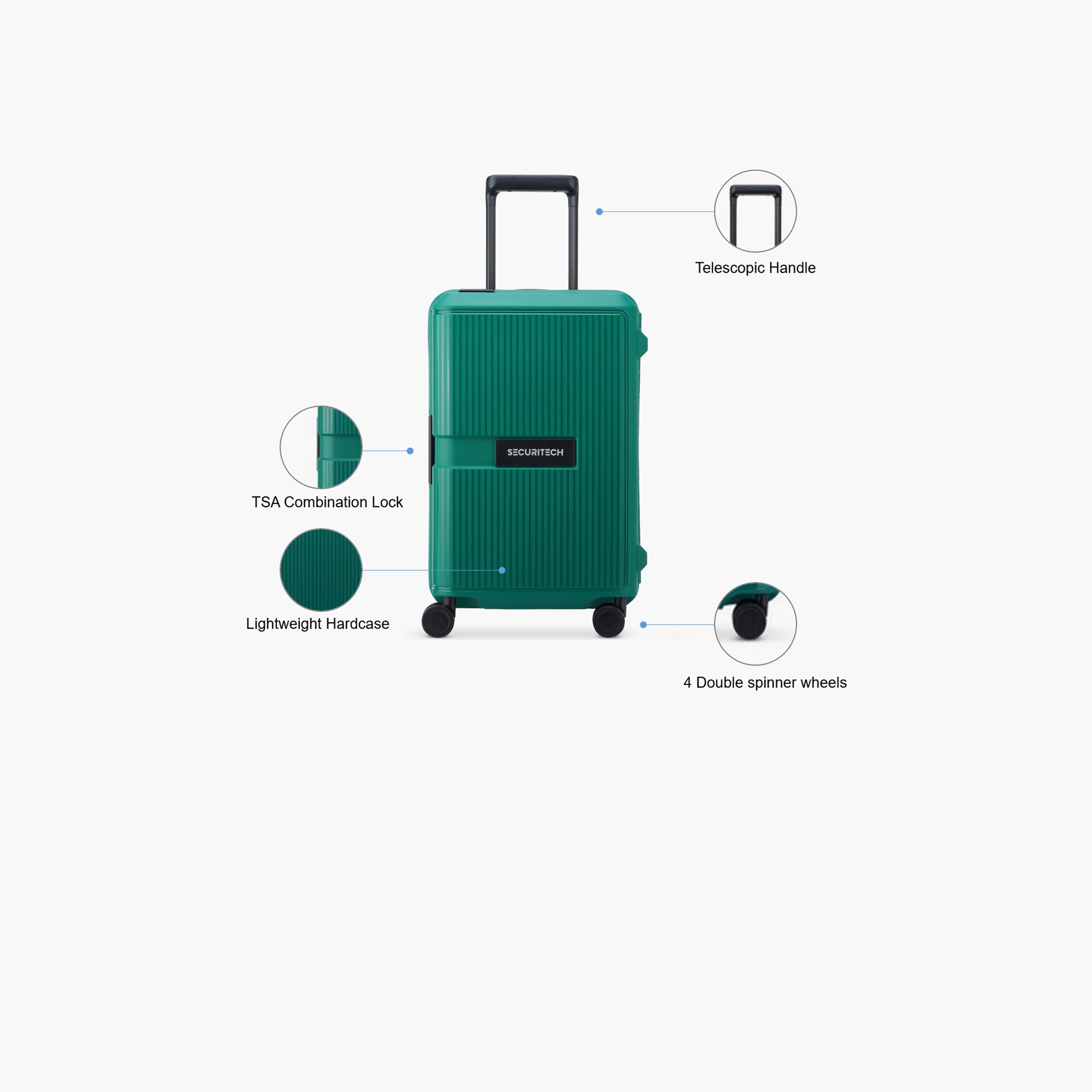 Delsey Paris Securitech Stone 55 CM Small Cabin Polypropylene Hard Sided 4-Wheeler Spinner Trolley Bag with TSA Combination Lock-travel-luggagesandbags-luggage-image-3