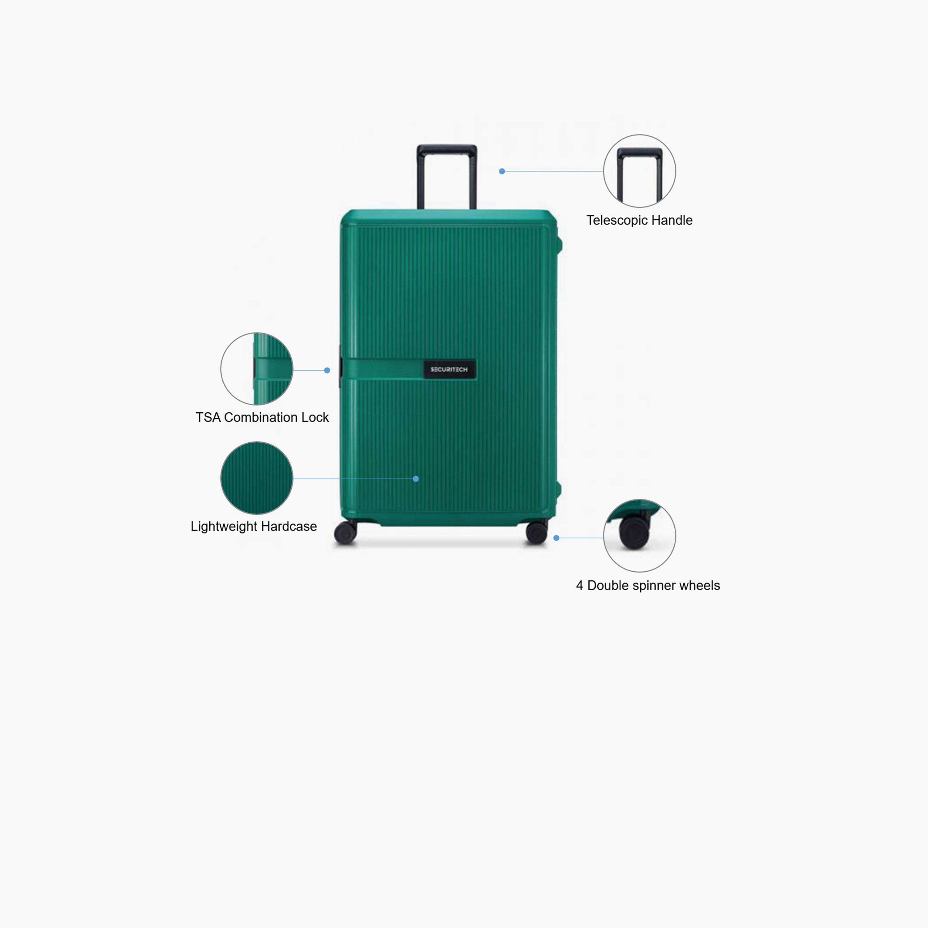 Securitech Stone By Delsey Stone Hardcase Double wheel trolley 82cm Green-travel-luggagesandbags-luggage-image-3