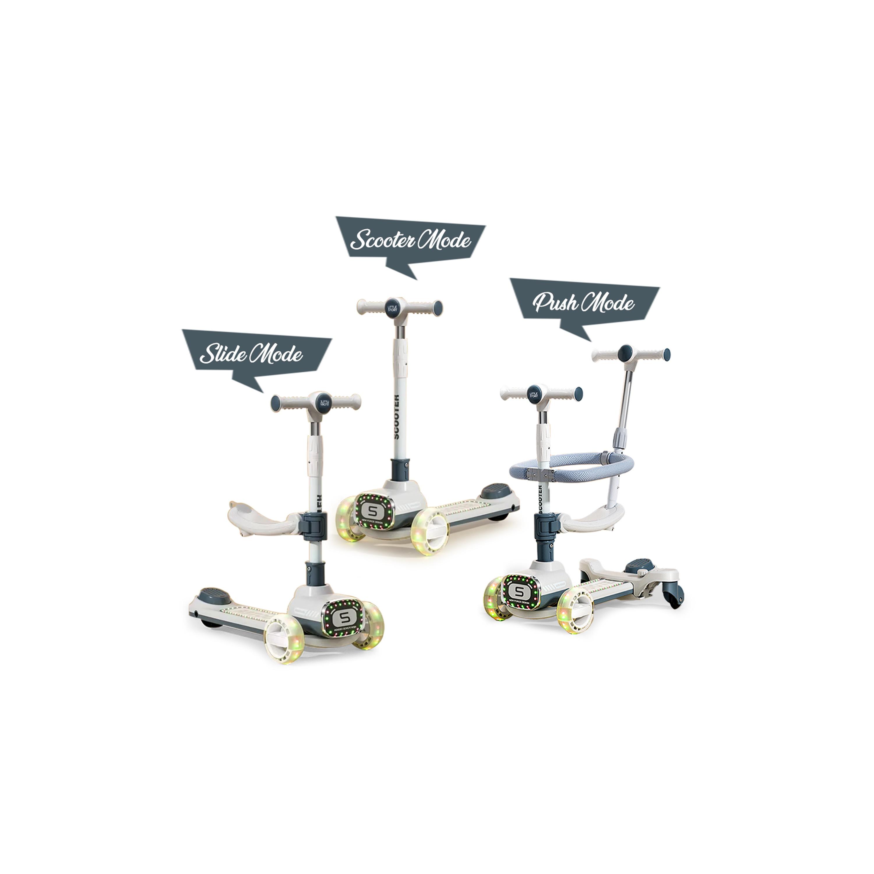 سكوتر 2 في 1 مع مقبض للركوب ومقبض للدفع من ليتل ستوري-toys-outdoor-scooters-image-8