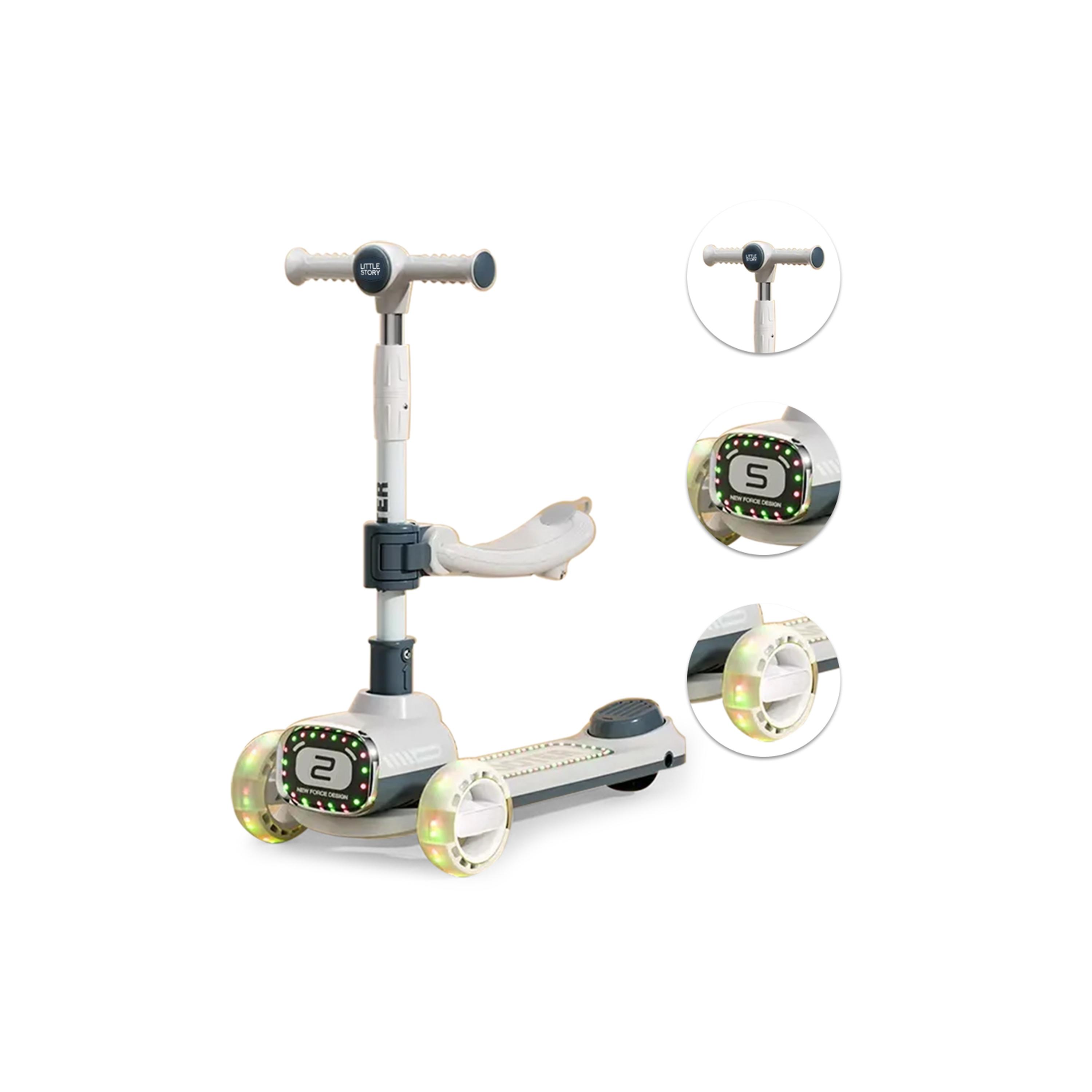 سكوتر 2 في 1 مع مقبض للركوب ومقبض للدفع من ليتل ستوري-toys-outdoor-scooters-image-7