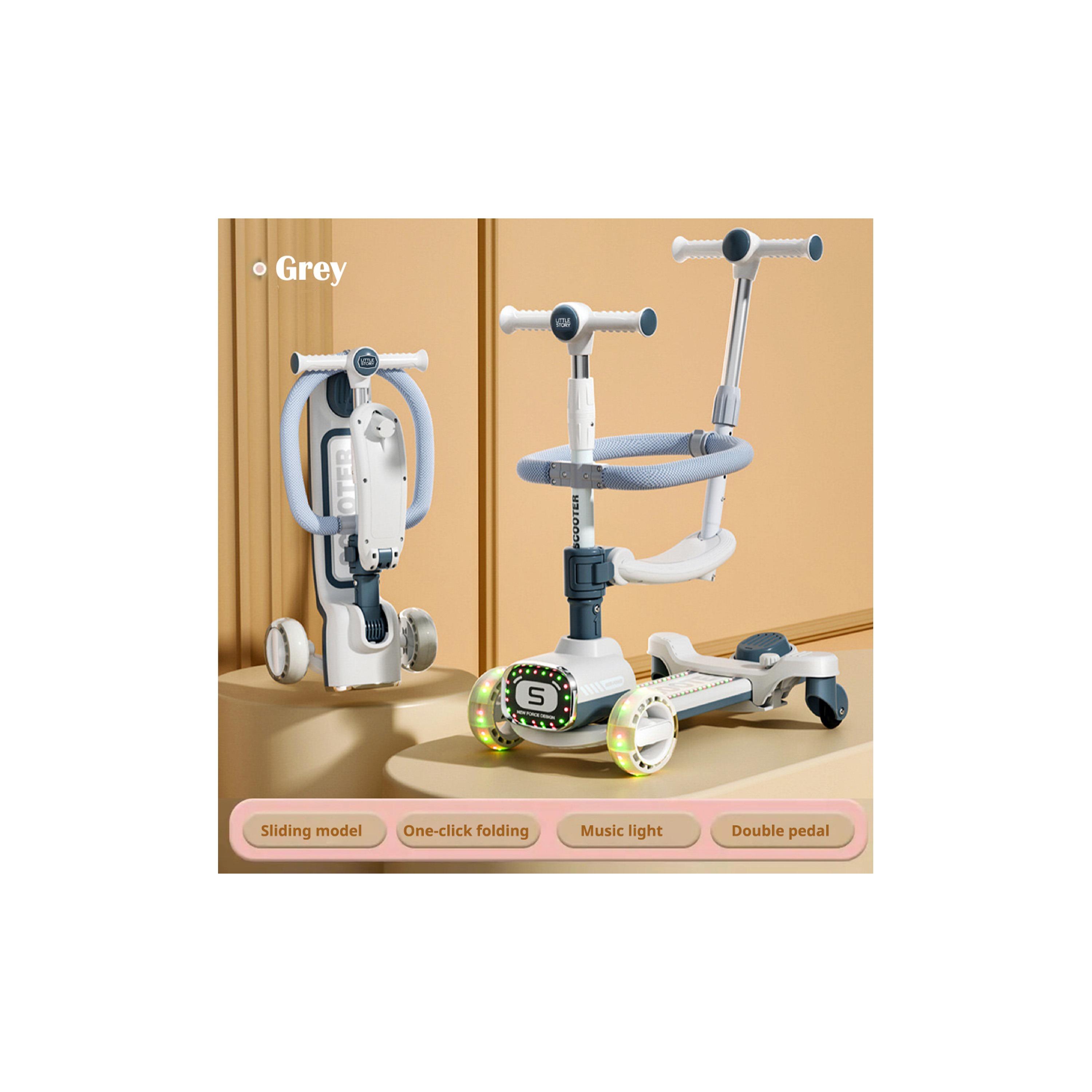 سكوتر 2 في 1 مع مقبض للركوب ومقبض للدفع من ليتل ستوري-toys-outdoor-scooters-image-5