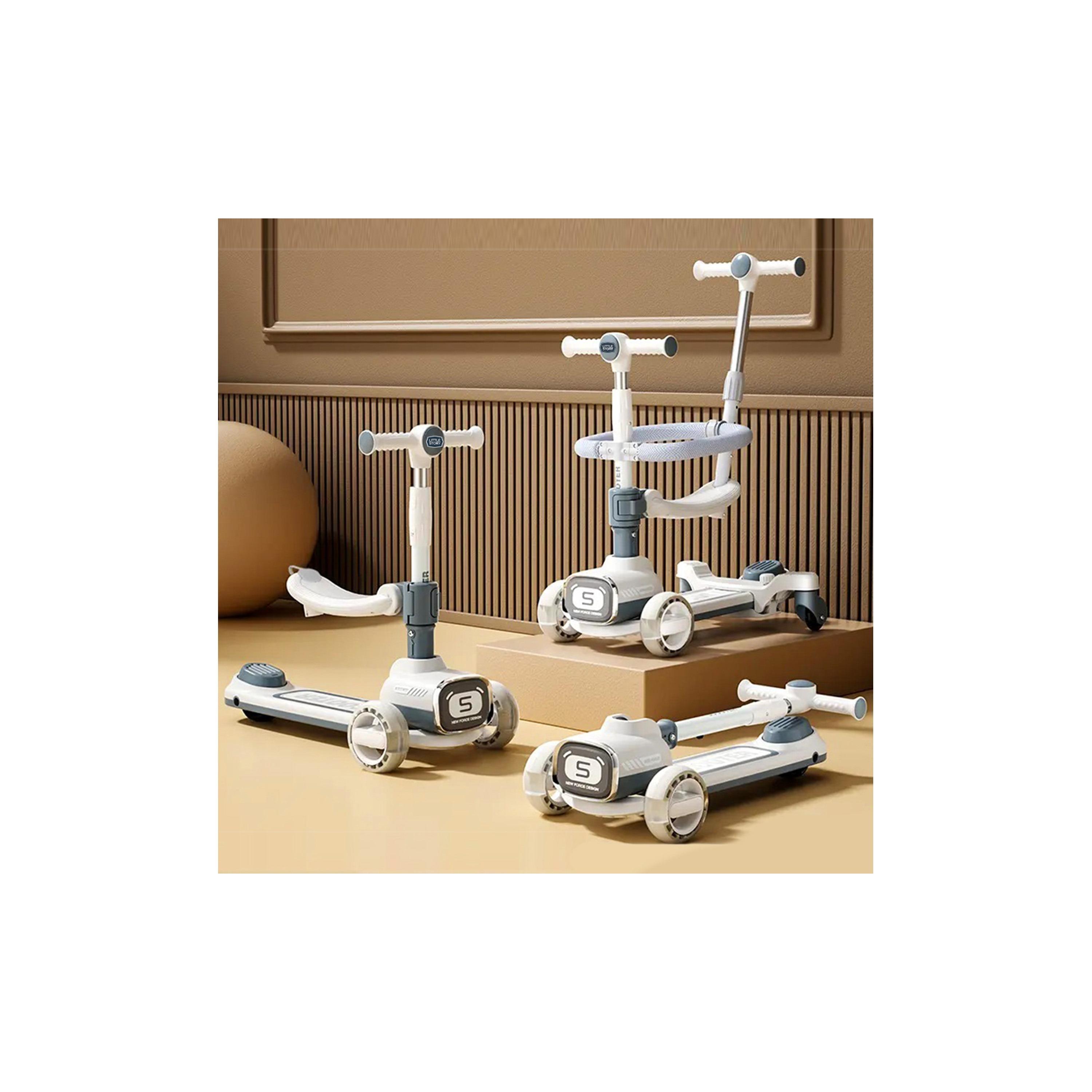 سكوتر 2 في 1 مع مقبض للركوب ومقبض للدفع من ليتل ستوري-toys-outdoor-scooters-image-3