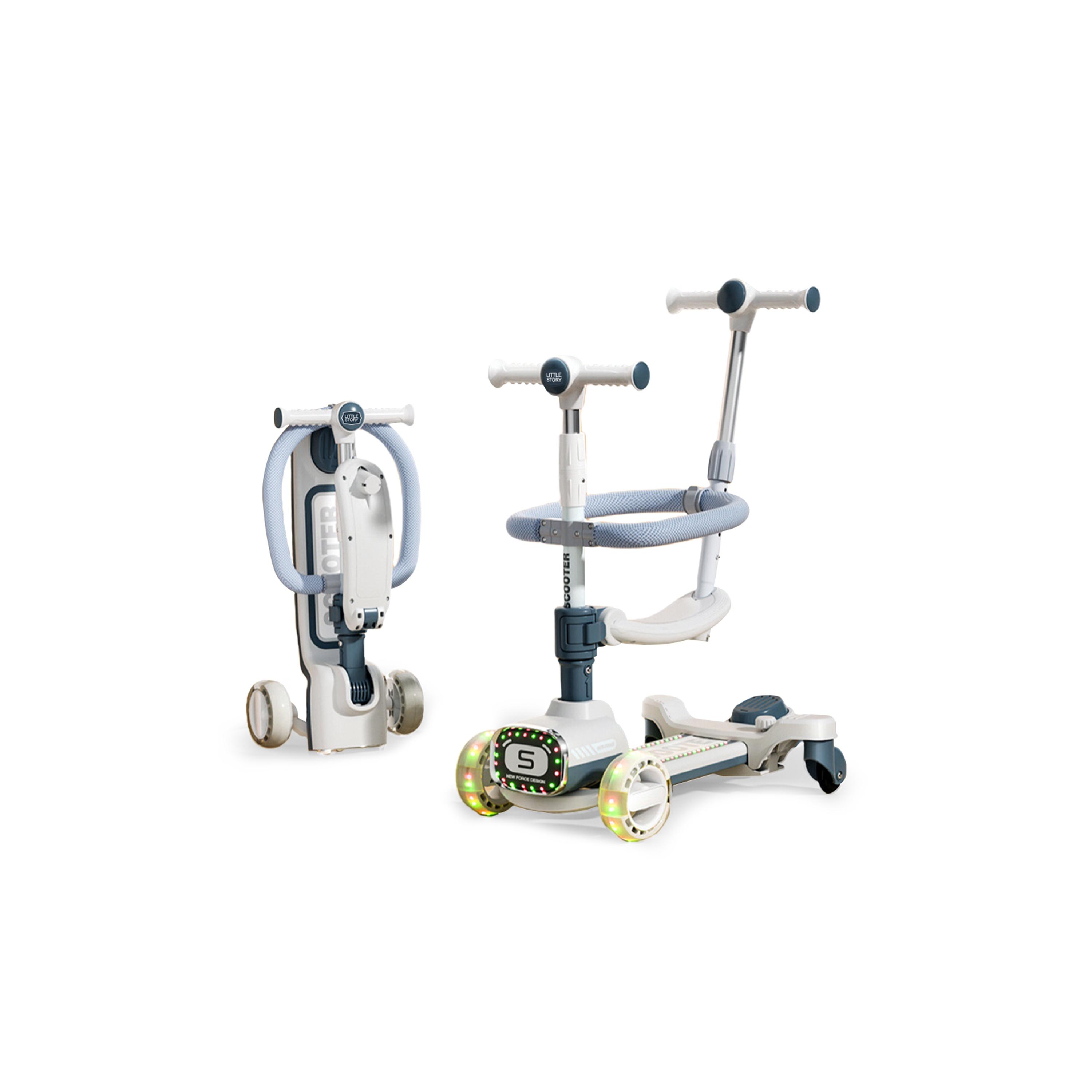 سكوتر 2 في 1 مع مقبض للركوب ومقبض للدفع من ليتل ستوري-toys-outdoor-scooters-image-2