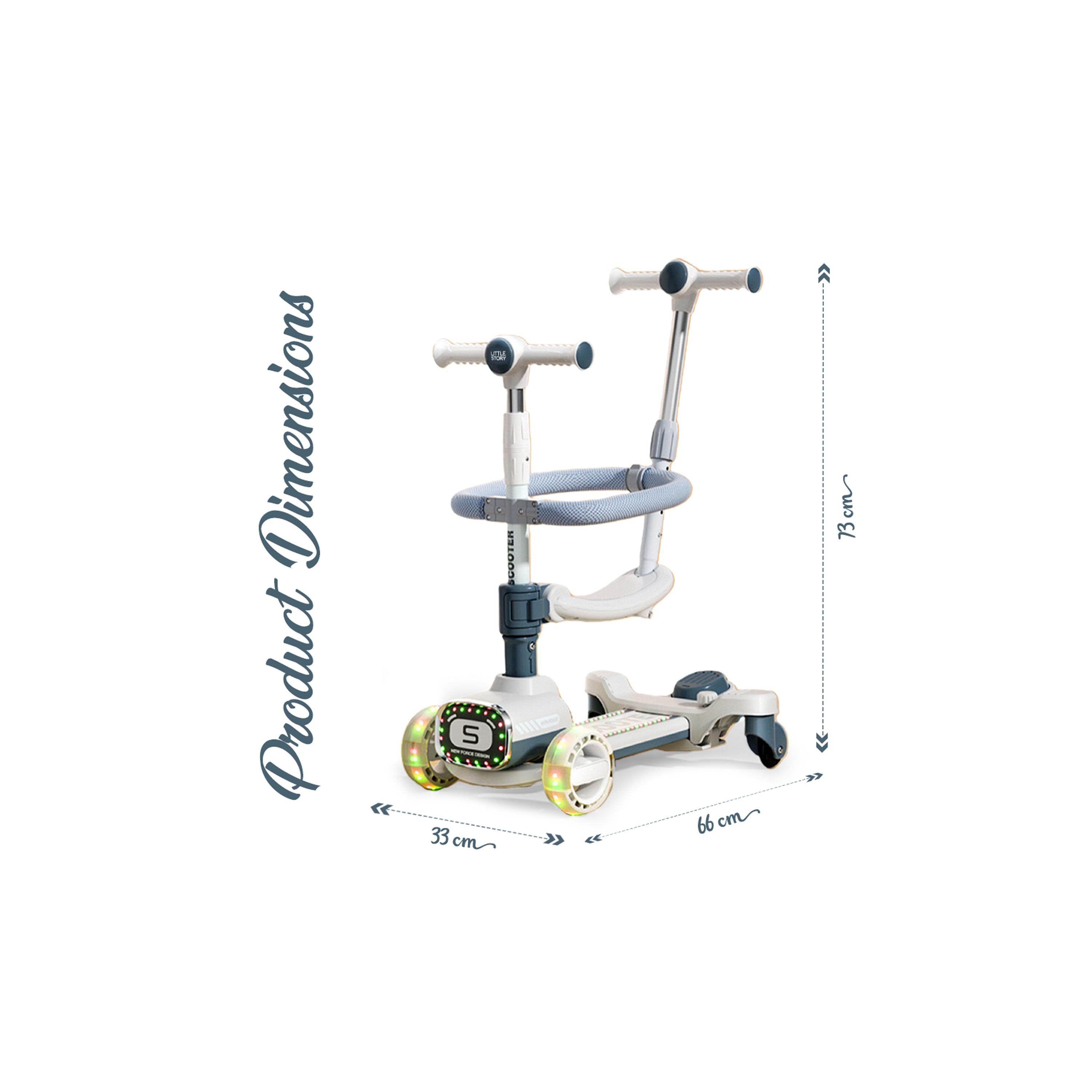 سكوتر 2 في 1 مع مقبض للركوب ومقبض للدفع من ليتل ستوري-toys-outdoor-scooters-image-1