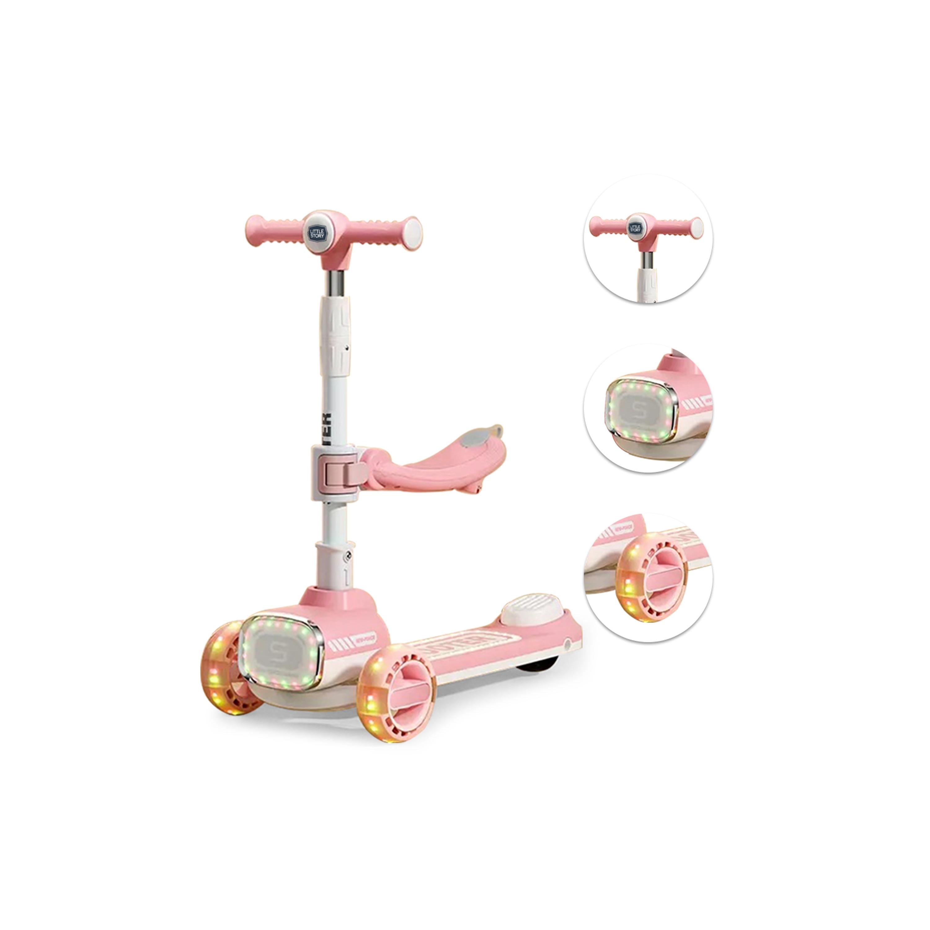 Little Story 2-In-1 Scooter with Ride-On & Push Handle-toys-outdoor-scooters-image-3